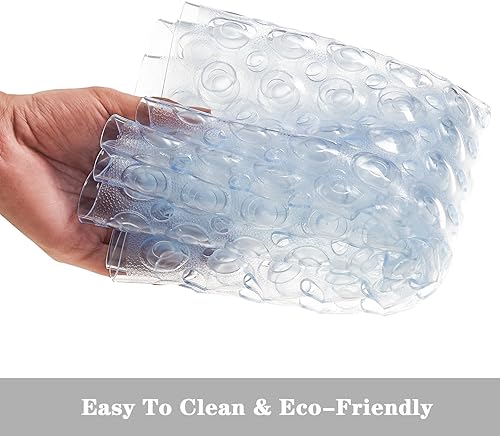 Miniatura 3 de Alfombrilla de baño antideslizante con 310 ventosas, extra grande, para niños, ancianos, antideslizante con agujeros de drenaje, color beige