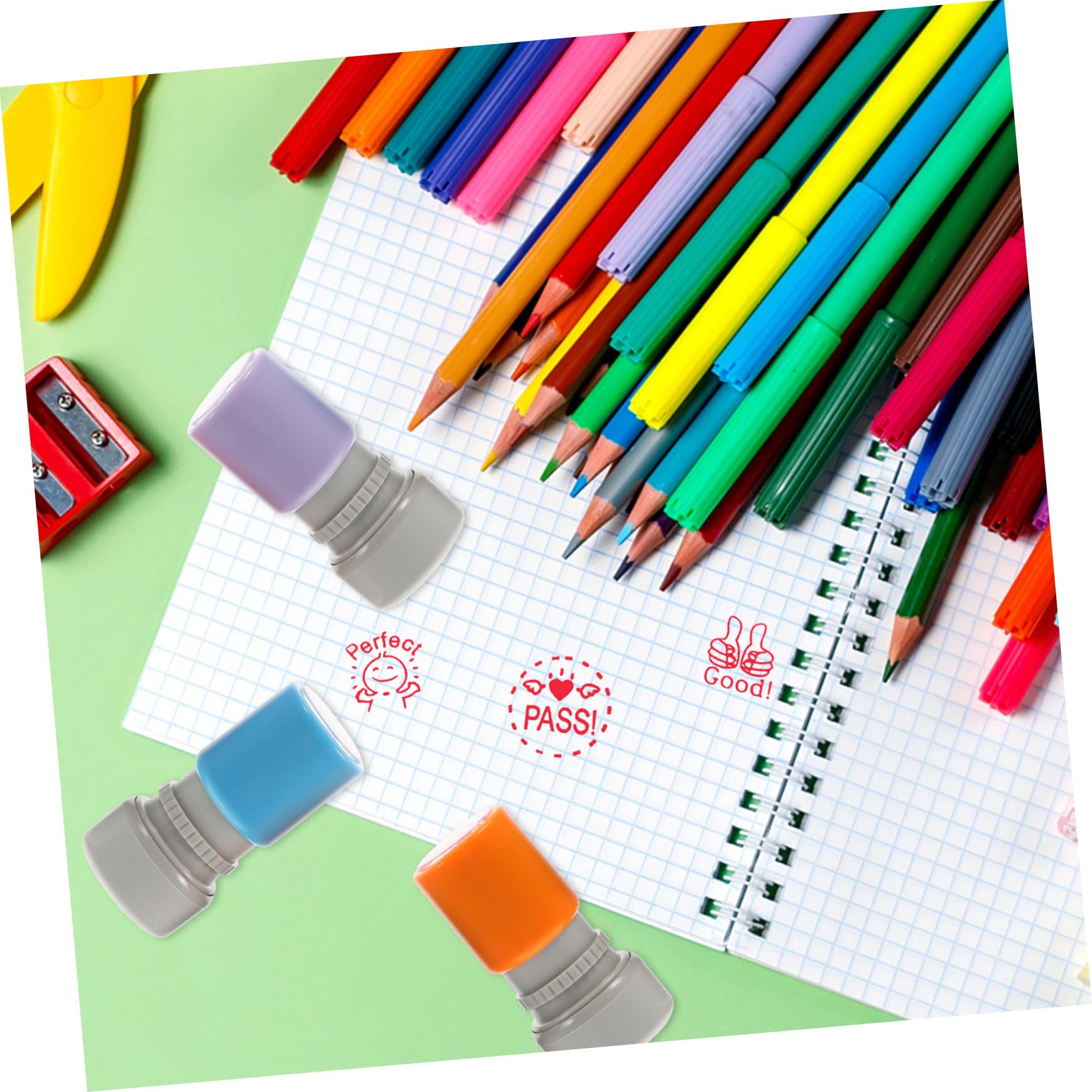 SHINEOFI 18piezas De De Comentarios Inglés Estampillas Educativas Portátiles Para Profesores De Motivación Para Aleatorios Para Aulas y Premios Escolares