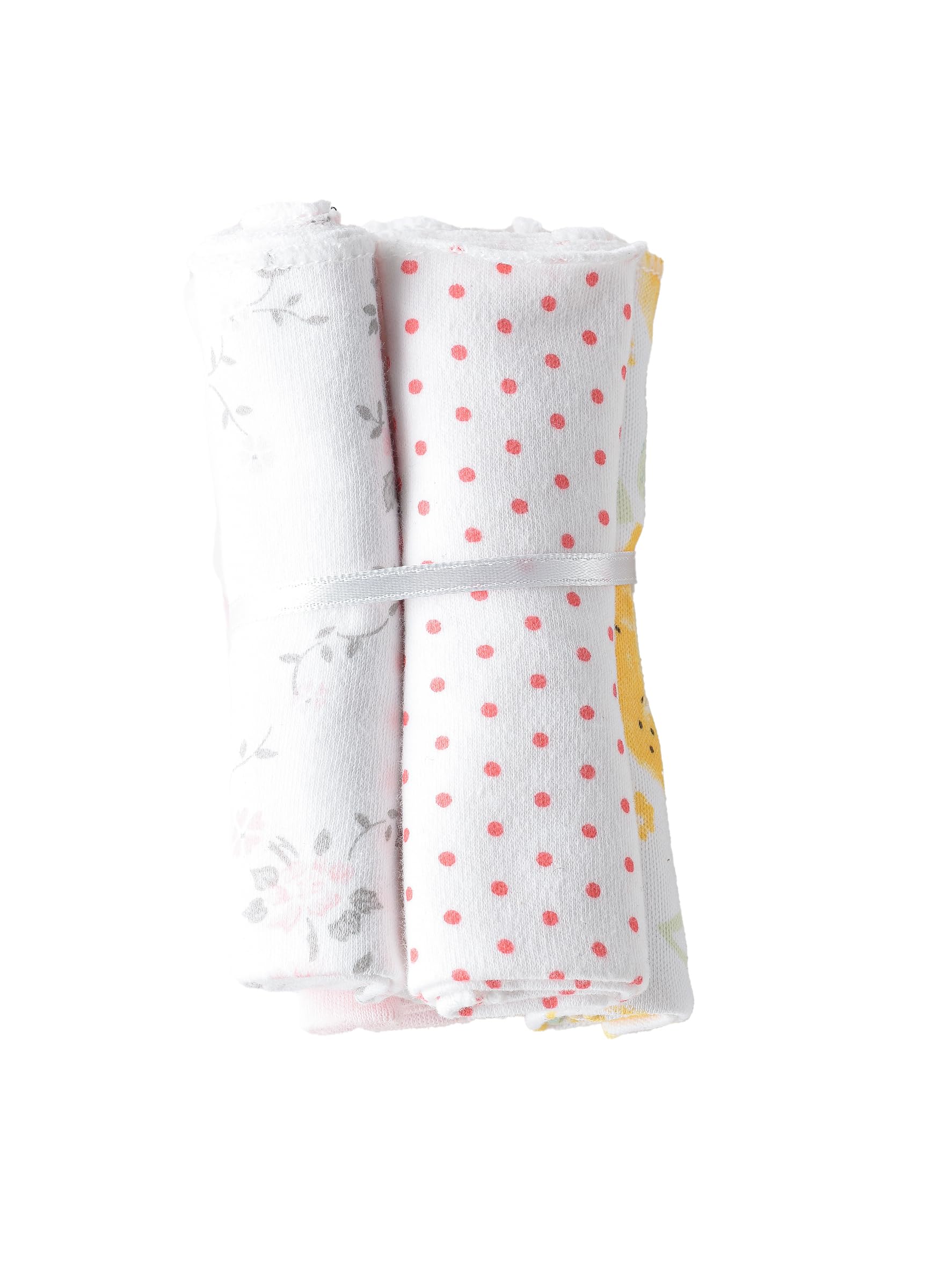 Tiny HugBaby Washcloth Set of 6, Soft and Absorbent Washcloths for Newborns and Toddlers -Multicolour