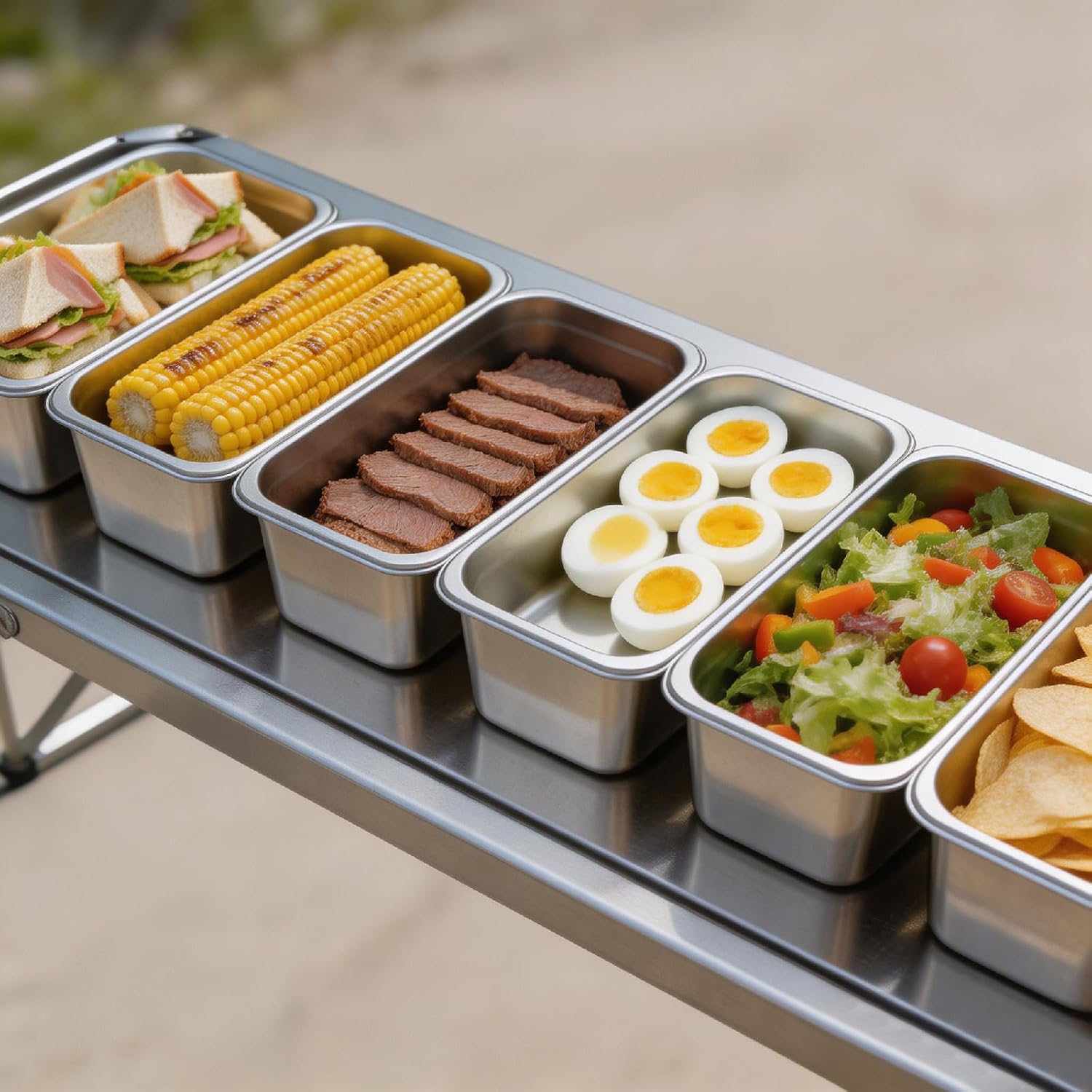 1 Pack Stainless 10.4 x 5.9 Inch Deep Steam Table Pans with Lids
