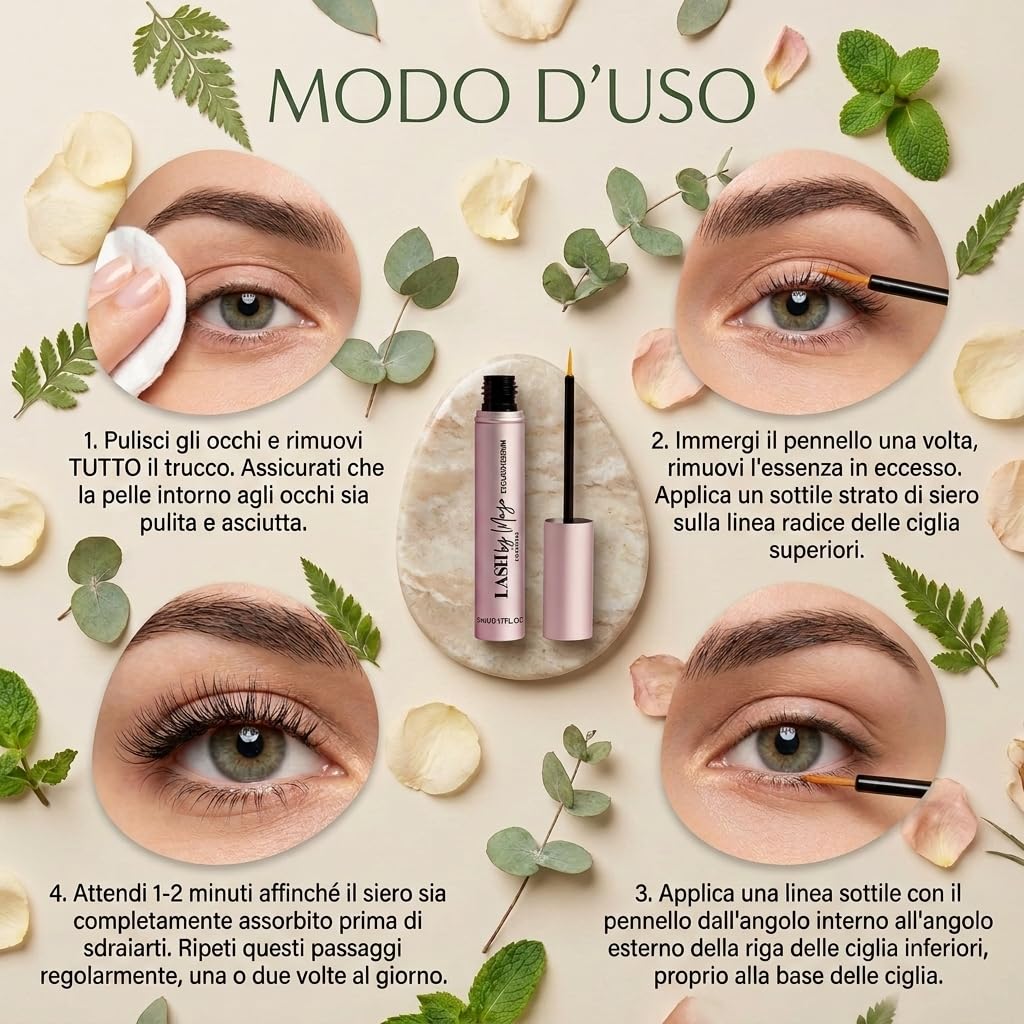 Glowsty Lashes Siero Ciglia/Lash By Marya Siero Ciglia London Rosa 2.0—Trattamento Ciglia Delicato Con Ginseng Swertia Japonica E Vitamina B2 Per Un Aspetto Più Folto E Ordinato Ogni Giorno (1 pezzo)