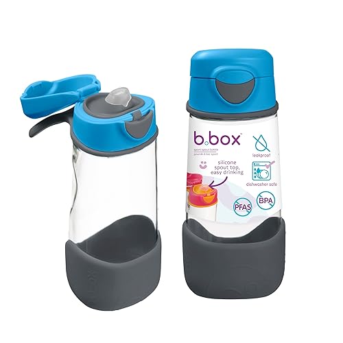 b.box Botella de agua deportiva de 15 onzas para niños, para la escuela, deportes, viajes, guardería. A prueba de fugas, a prueba de derrames, apta