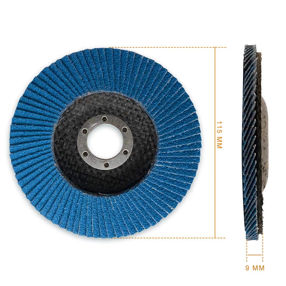 Toolzone Disco Abrasivo A Lamelle 115 Mm (4,5 Pollici) Per Smerigliatrice Angolare – Grana 80 Per Lavorazione Metalli E Rimozione Ruggine
