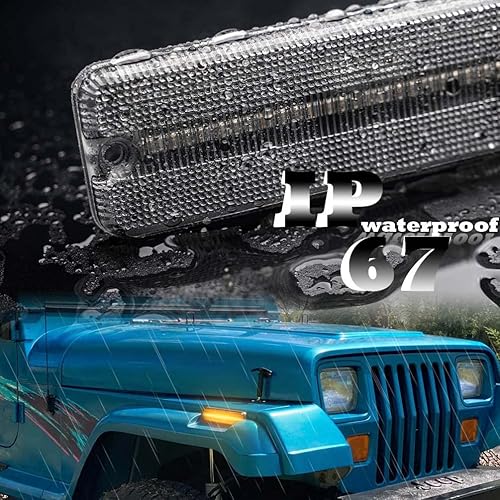 Miniatura 5 de NJSBYL Lámparas LED de marcador lateral para J-eep Wrangler YJ 1987 1988 1989 1990 1991 1992 1993 1994 1995 Wrangler Base Islander Laredo Sahara