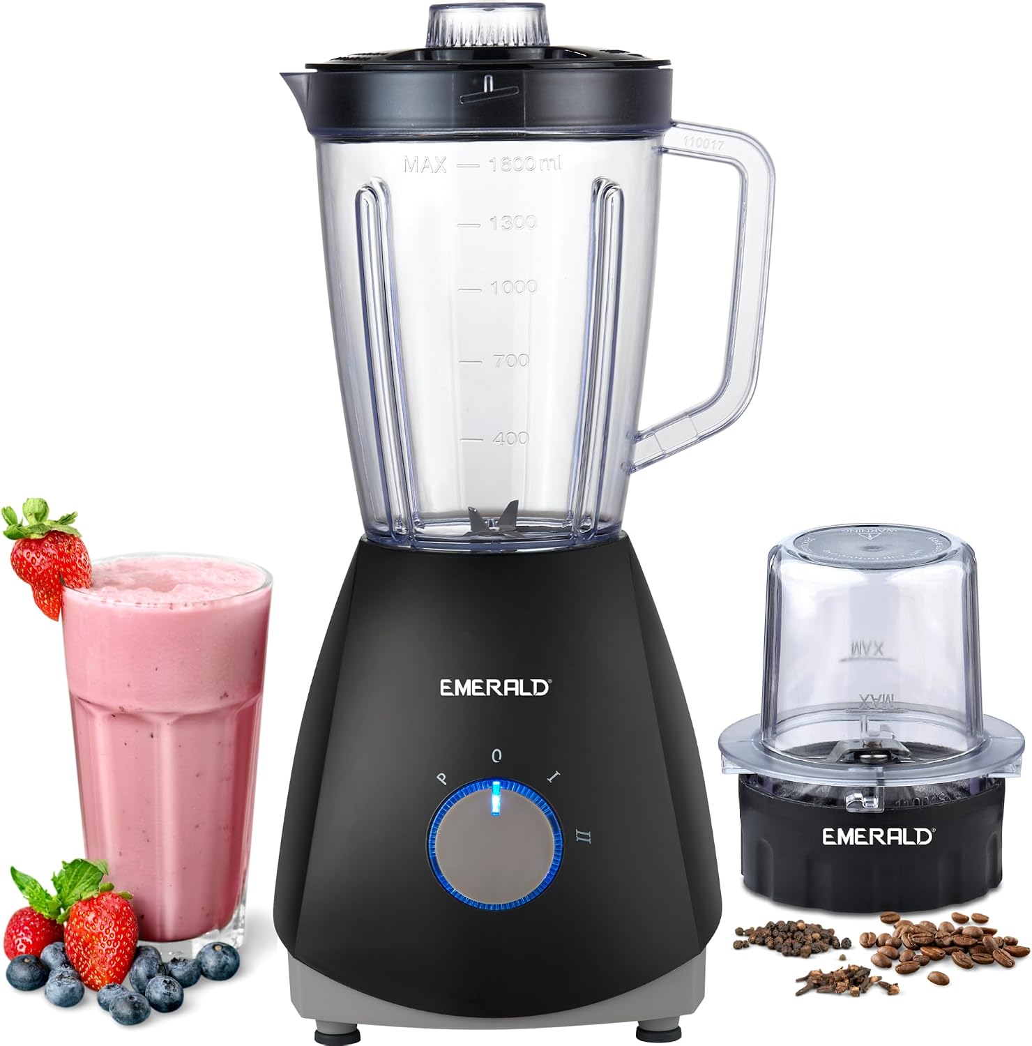 EMERALD Masterblender Duo 1.5 Litre Blender & 250 Gms Dry Grinder, 700