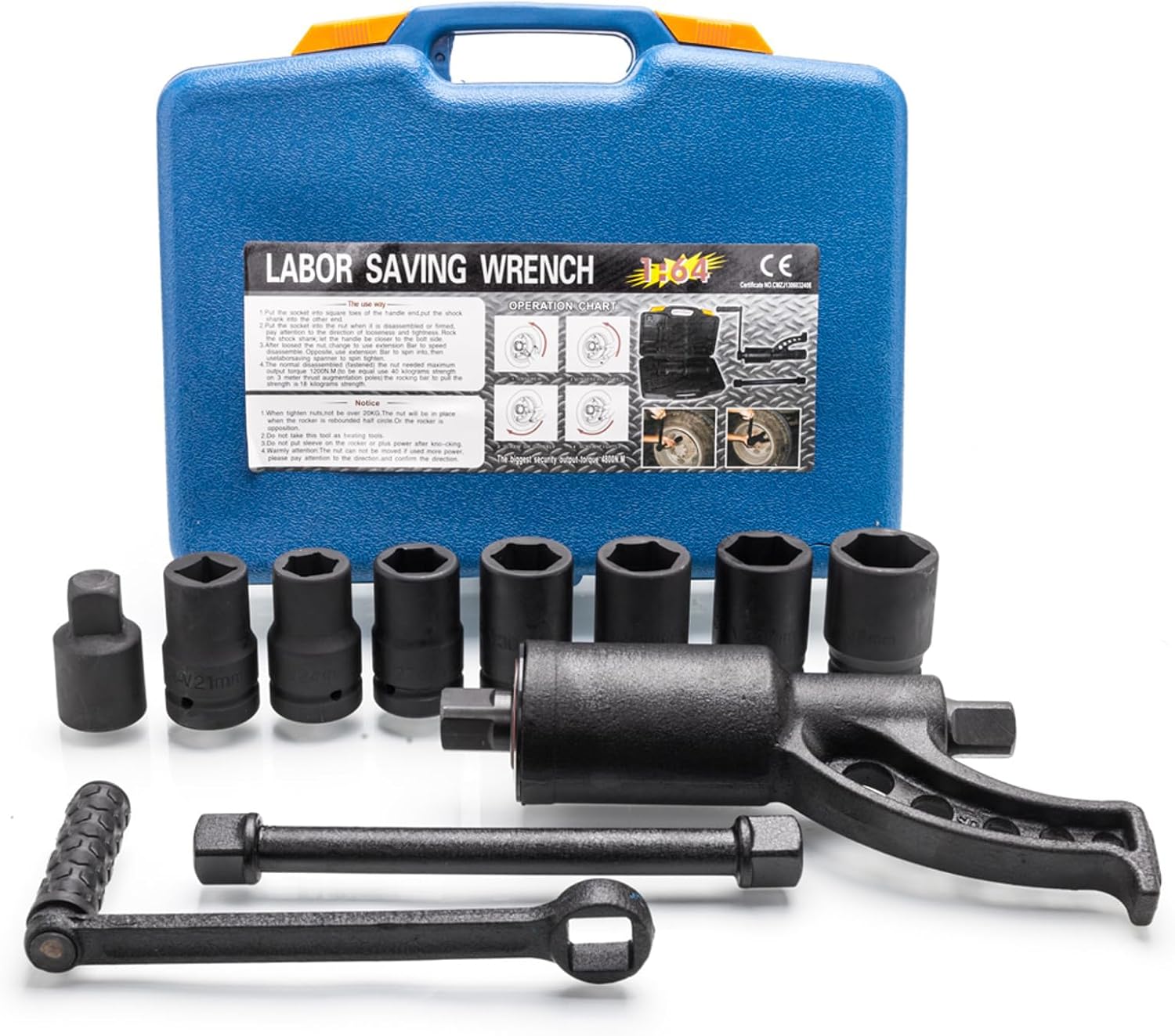 11 Pcs Heavy Duty Torque Multiplier Wrench Set, Torque Wrench Labor Saving Torque Multiplier Wrench Lug Nut Remover Lug Nut Wrench