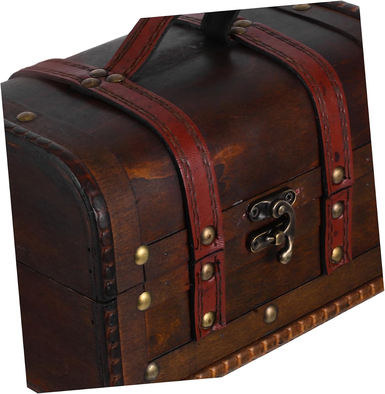 Vintage Pirate Treasure Chest Jewelry Box with Lockable Storage Xmas