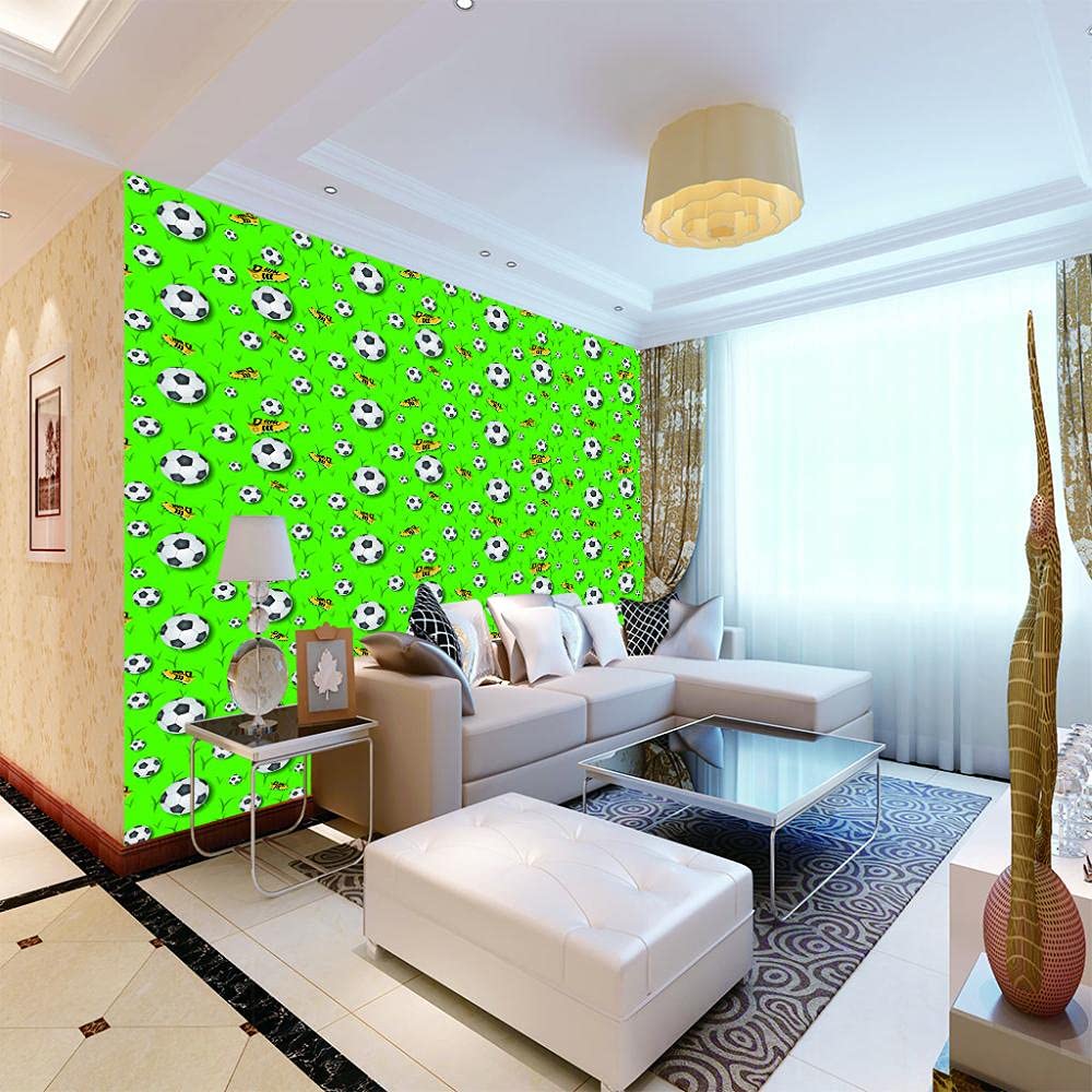 Adesivo da parete 3D da parete con calcio verde, per soggiorno, camera da letto, cameretta dei bambini, 250 cm x 175 cm