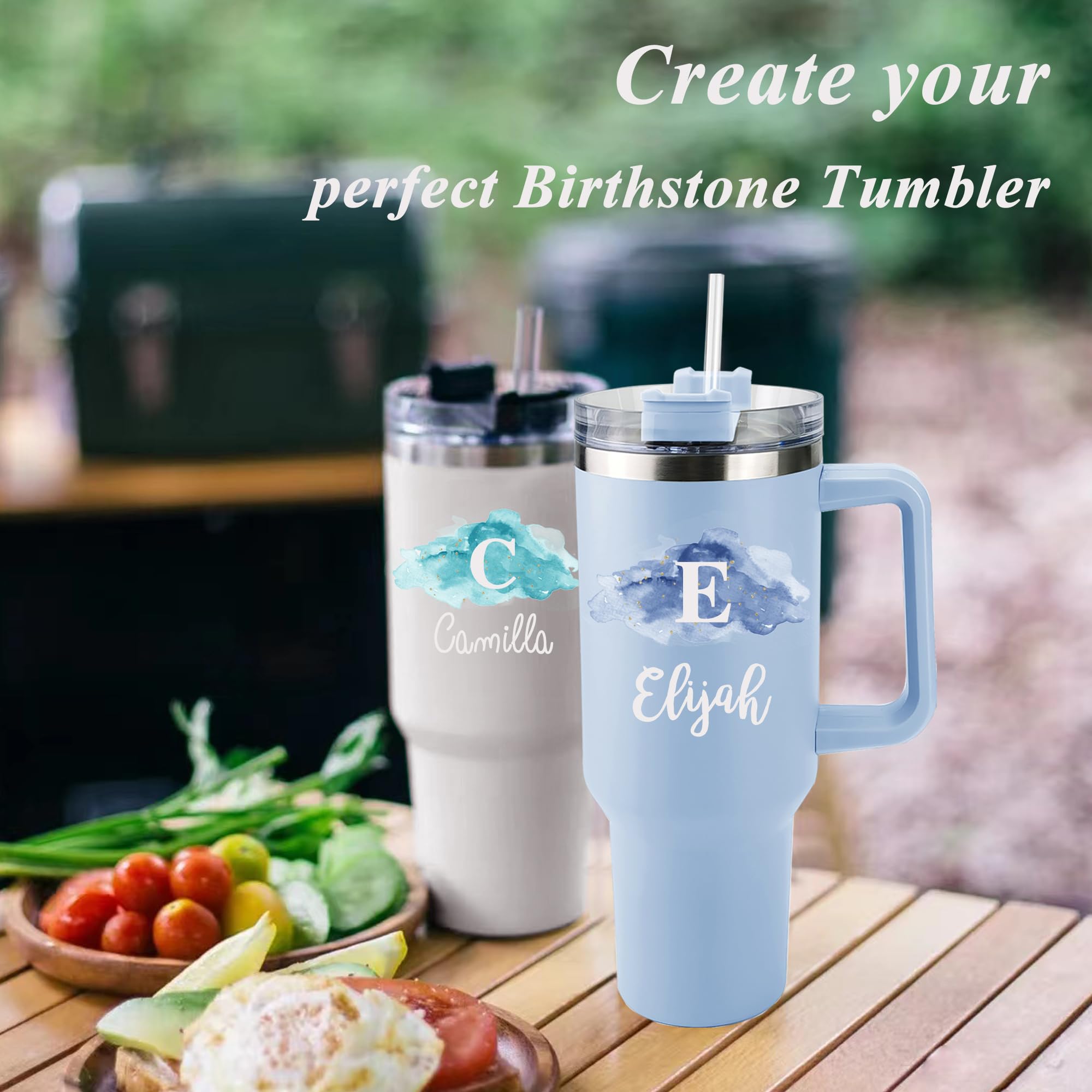 Vaso Acero Inoxidable Personalizado ThermoThrill | 40 Onzas Con Asa | Taza Viaje Con Foto/Texto | Regalo Bodas, Cumpleaños, Graduación