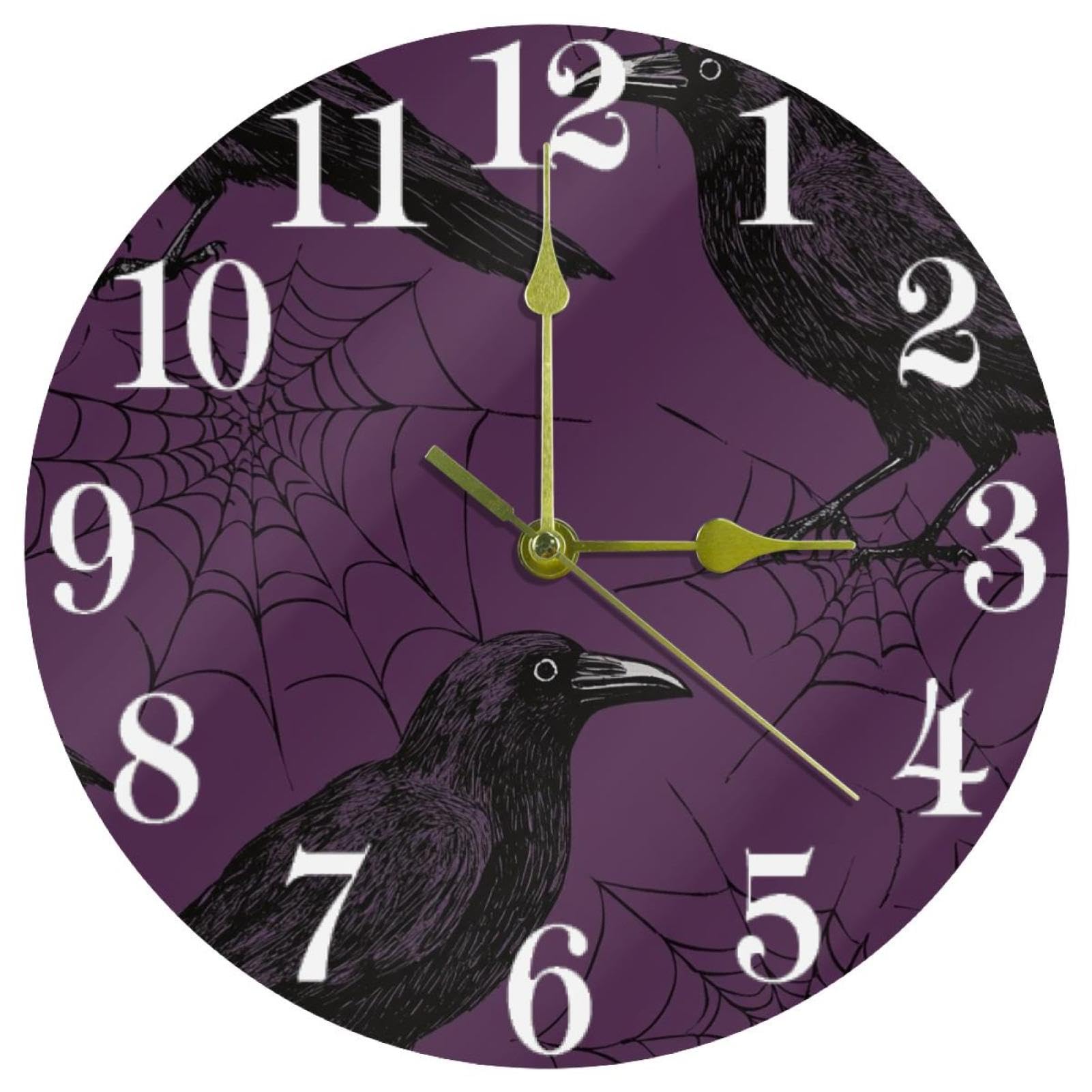 Horloge murale ronde à quartz sans tic-tac pour éliminer les bruits de cuisine