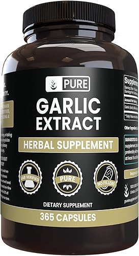 Pure Original Ingredients Extracto de ajo (365 cápsulas) sin magnesio o rellenos de arroz, siempre puro, verificado por laboratorio disponible en Yaxa Peru