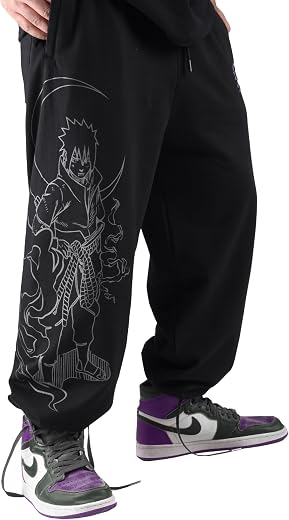 FADDY NATIVE Unisex Anime Baggy Joggers for Men and Women, Shadowkage Printed Anime Baggy Fit Track Pants
