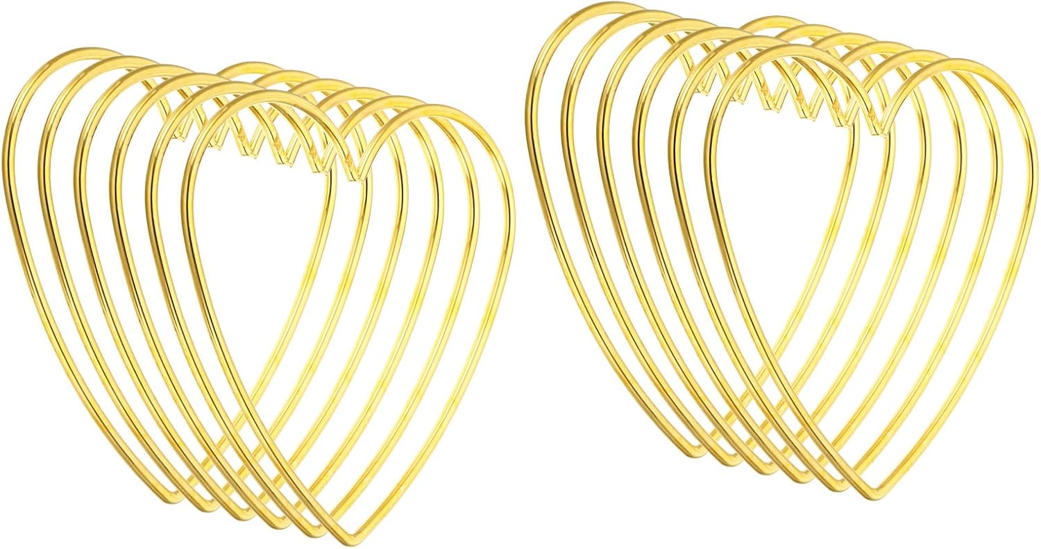 PATIKIL 8inch Dream Catcher Rings, 12 Pcs Metal Heart Shape Macrame Wreath Floral Ring Hoop for Home DIY Craft Wedding Wall Hanging Decorations, White Silver