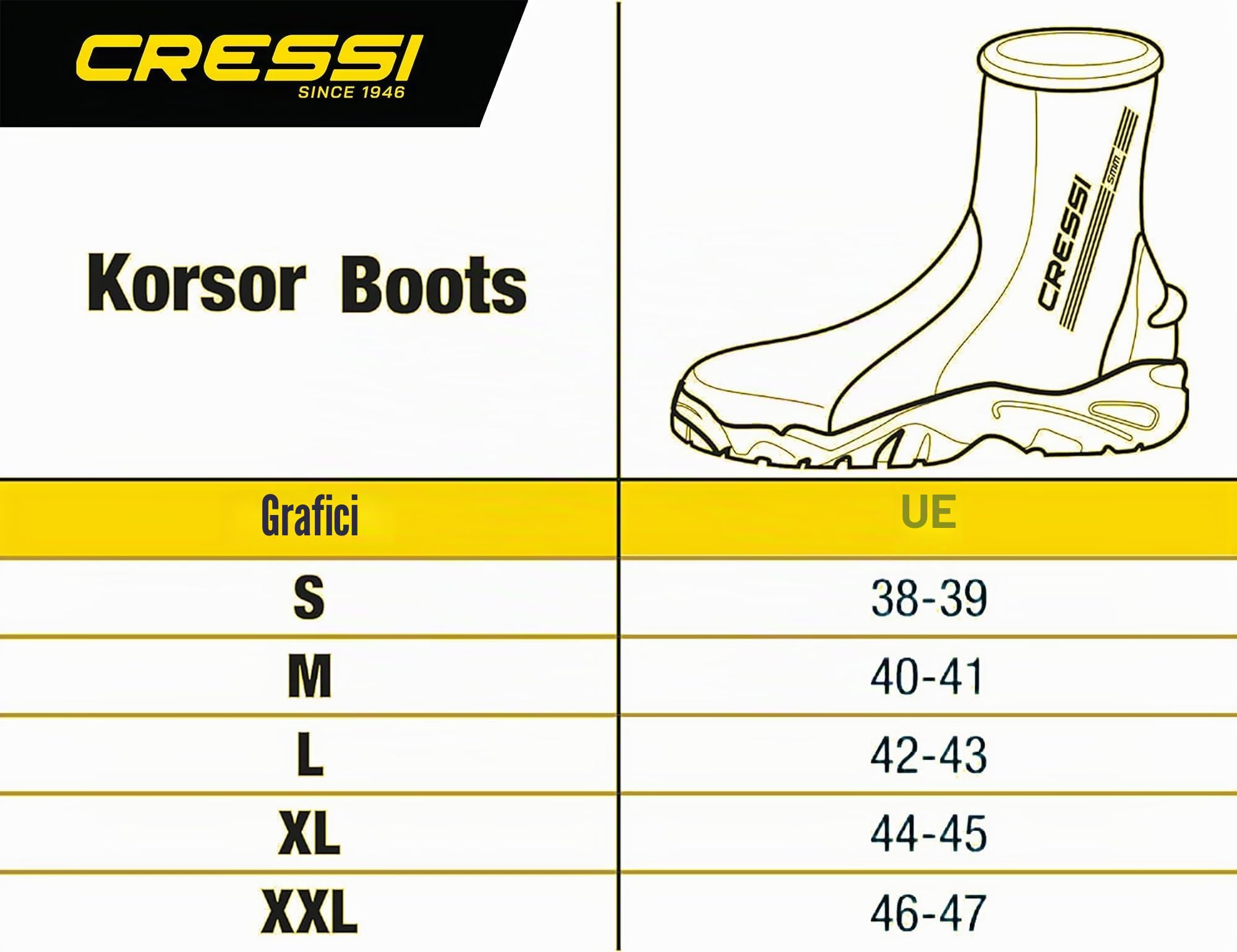 CRESSI KORSOR Semi-Rigid Sole Boots 5mm 2XL