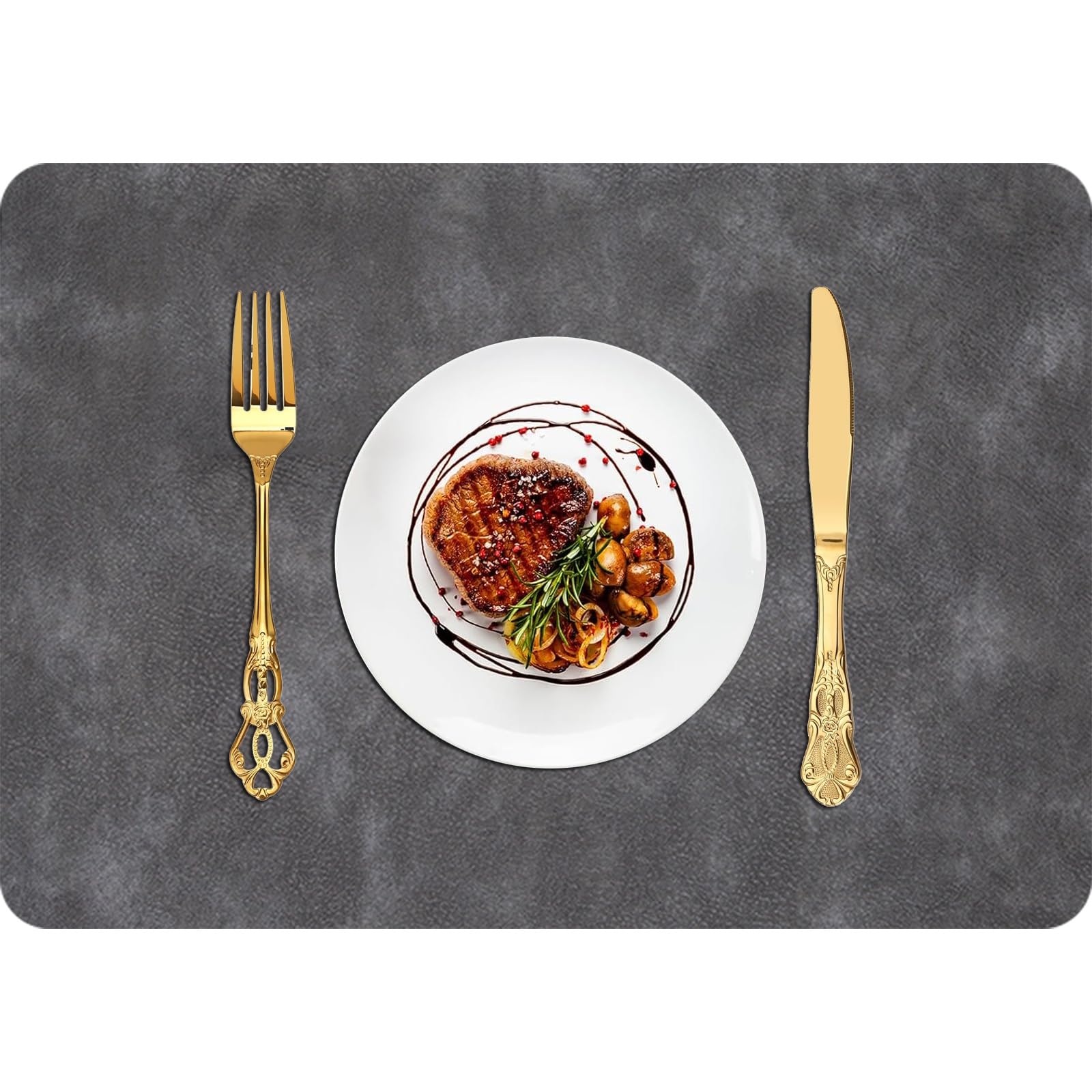 Decorazioni per la tavola, tovagliette, Set di tovagliette da Cucina e da Pranzo - 43x30 cm in Pelle PU, Resistenti al Calore, Lavabili e Impermeabili, Ideali per casa e Ristorante.