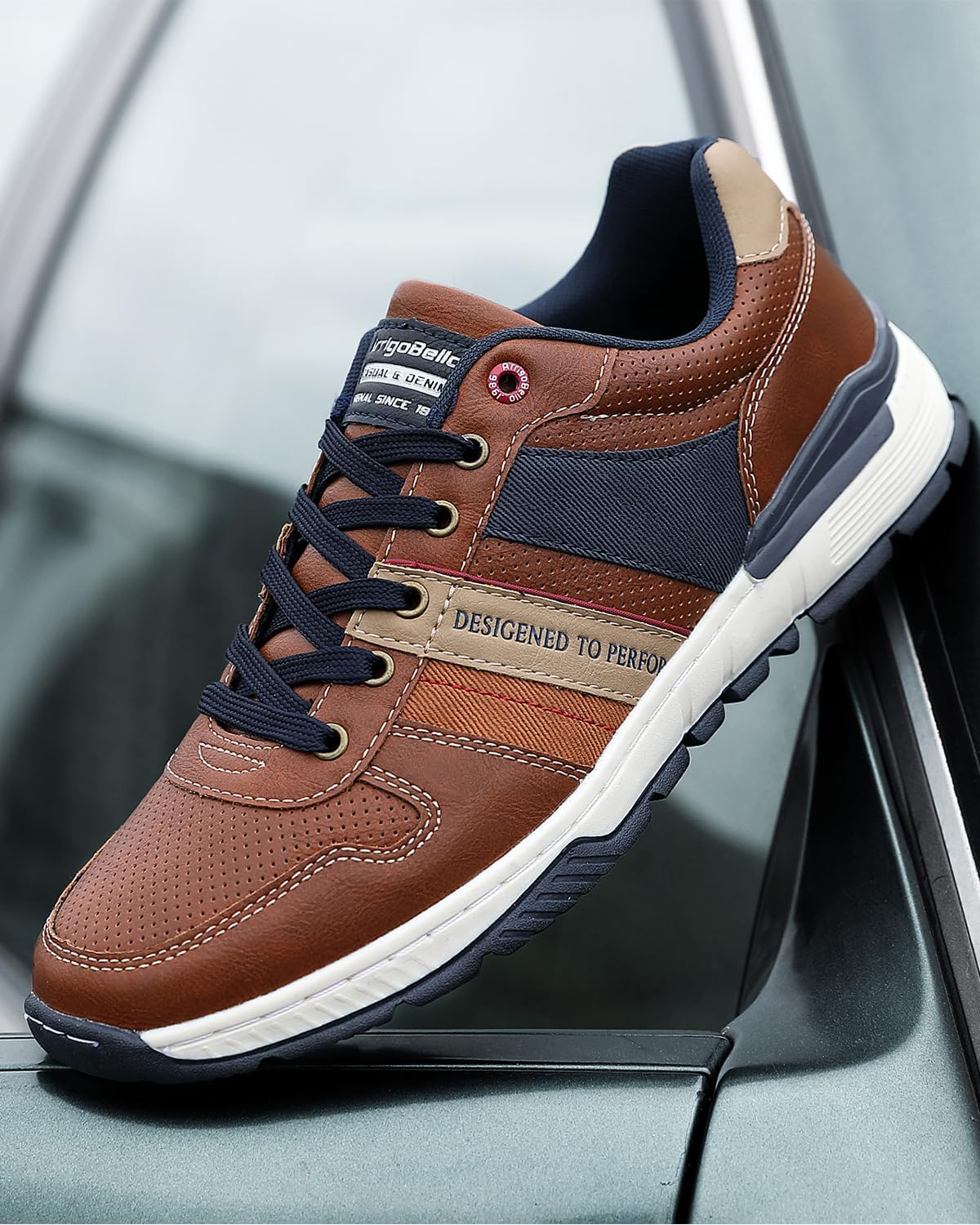 ARRIGO BELLO Mens Casual Shoes Fashion Sneakers Breathable Comfort Classic Lace-Up Low Top Walking Shoes - Image 2