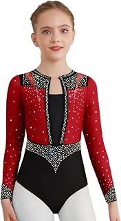 Kids Girls Long Sleeve Gymnastics Leotard Ice Skating Unitards