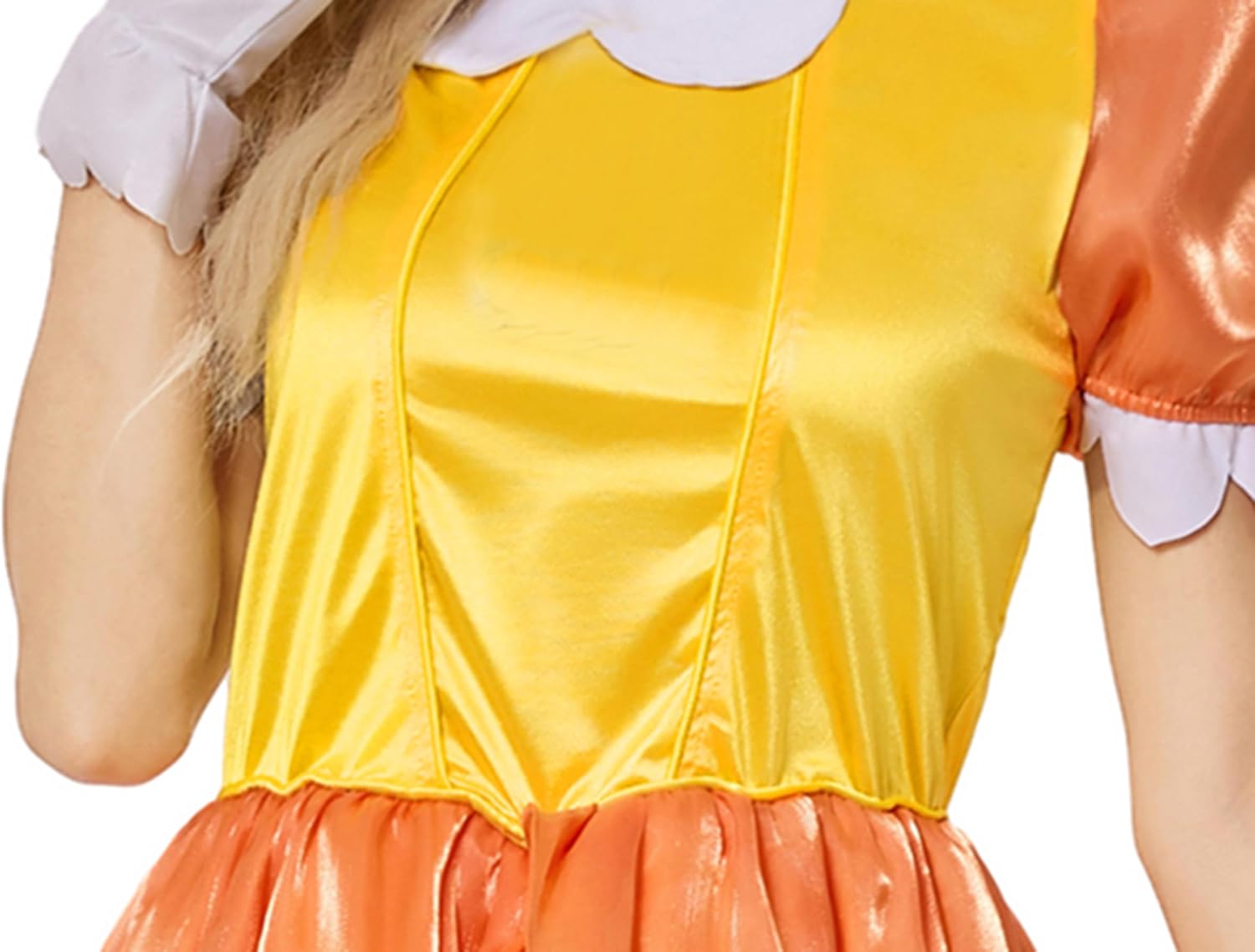 Funna Princess Costume Adult Women Dresses Halloween Dress up Cosplay with Crown Gloves Yellow