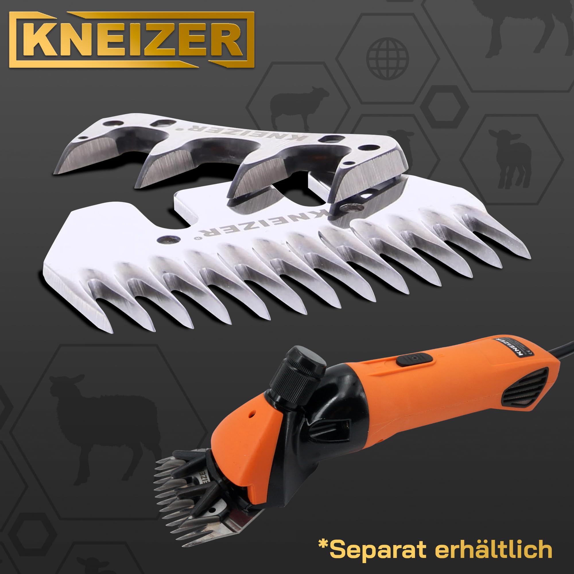 Schafscherenklingen - Ersatzklingenset für Schafschermaschine - Schafschermaschine Schermesser - Hochwertiges Stahlscheren-Set - Ober- und Untermesser - Geeignet für alle Schafrassen