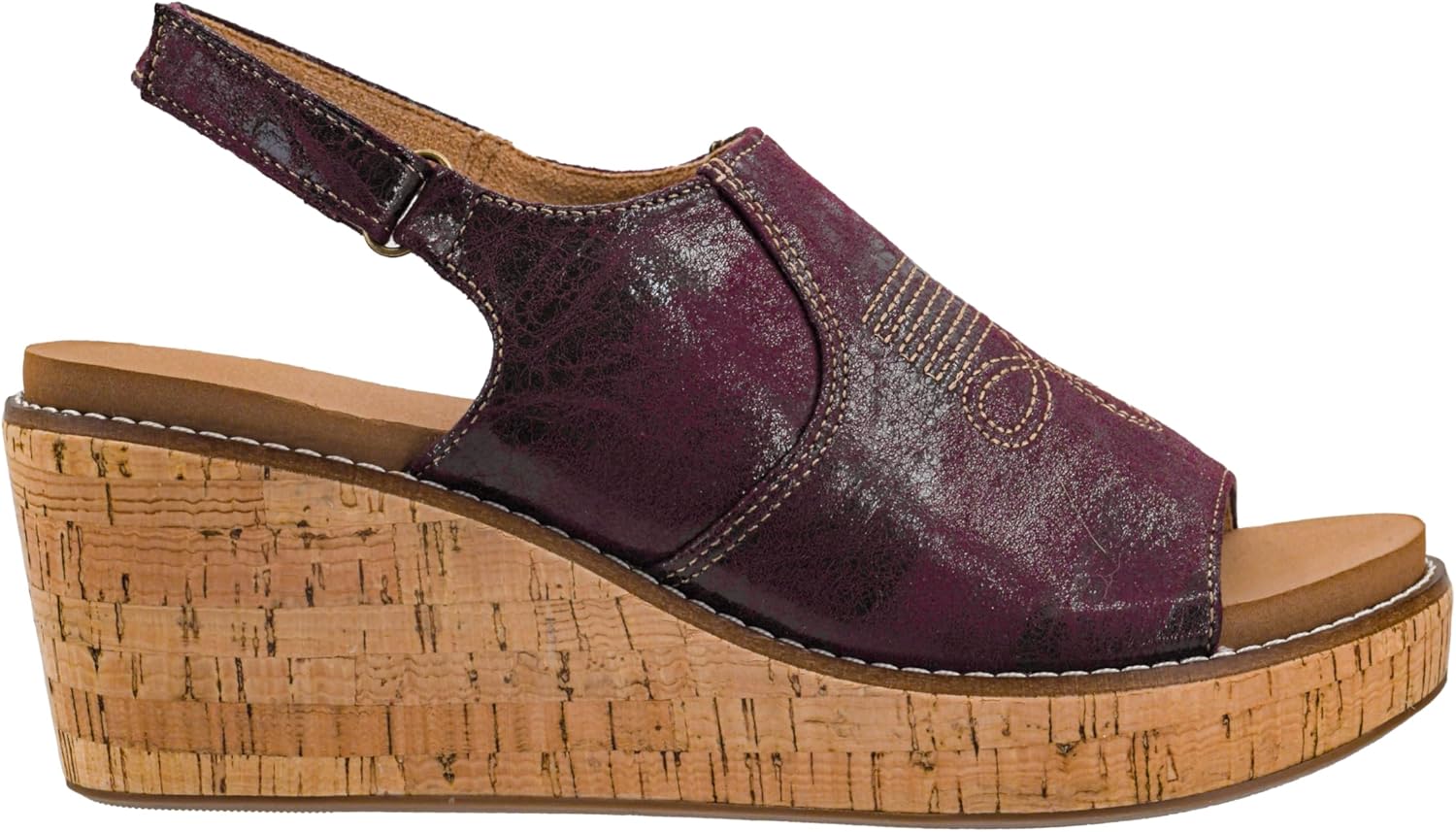 Corkys Footwear Most Wanted 2.5-Inch Wedge Sandal, Featuring a Hook And Loop Closure, Soft EVA Insoles For All Day Wear, and Western Inspired Stitching On The Upper