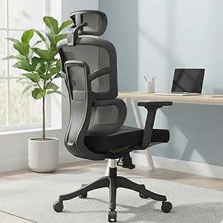 MRC Aero Ergonomic Office High Back Mesh Desk Chair with Adjustable Headrest and Lumbar Support,2D PU Armrests and Multi L Price In India