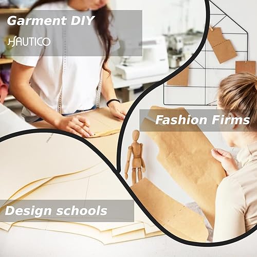 Miniatura 7 de Papel de manila para hacer patrones de costura, diseño de moda y decoración artística, etiqueta de roble, peso pesado (35 pulgadas, 10 yardas)