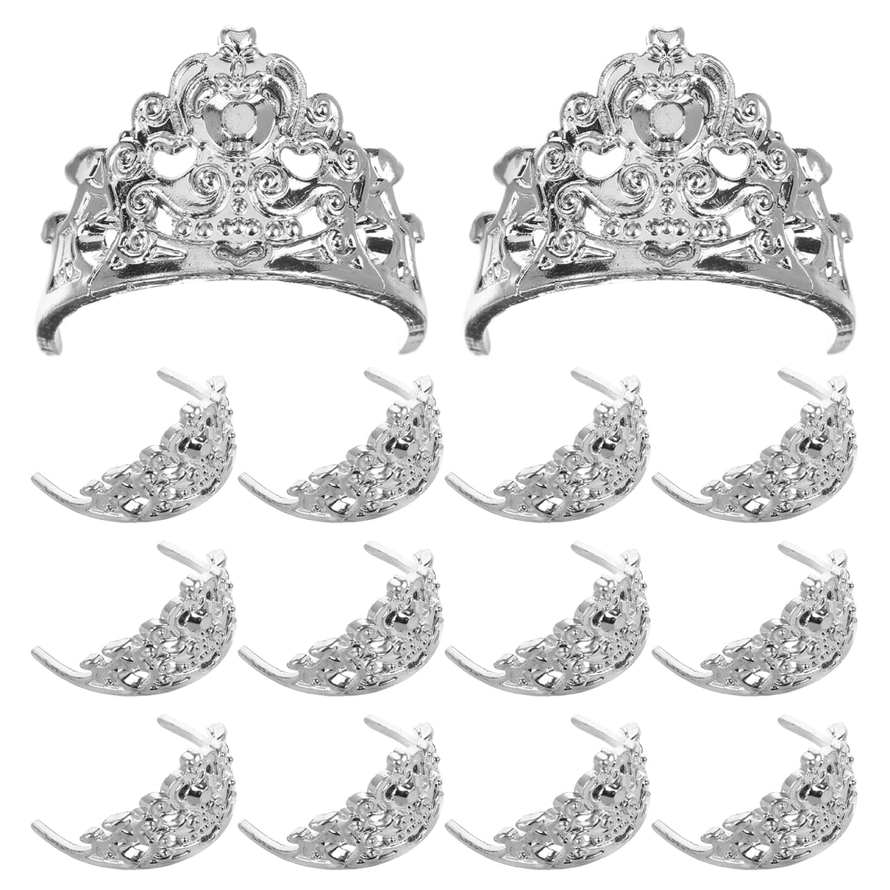 Abaodam 20Pcs Mini Crown Cake Topper Set Plastic Miniature Tiara for Crafts