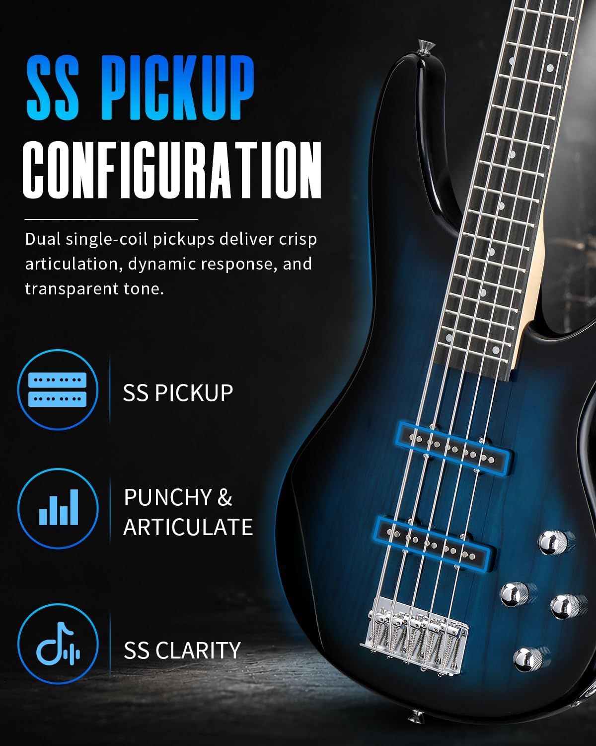  Electric Bass Guitar 5 String Bass Guitar Kit-Dark Blue thumbnail