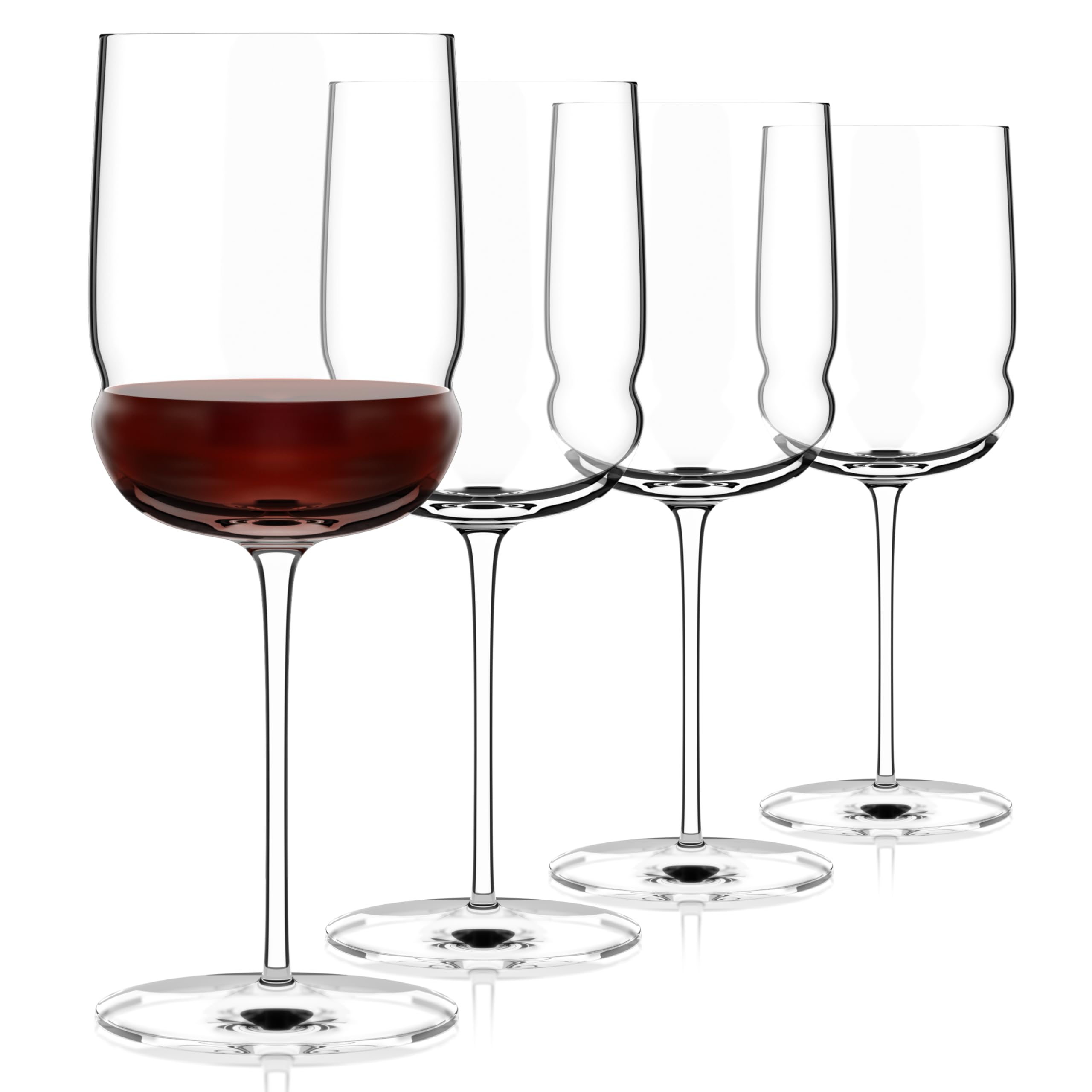 Luigi Bormioli Grandioso Cabernet/Merlot Weingläser, 625 ml, Titanverstärkter Stiel, aus SON-Hyx-Kristall, durchgängiges Design, hergestellt in Italien, spülmaschinenfest, 4 Stück
