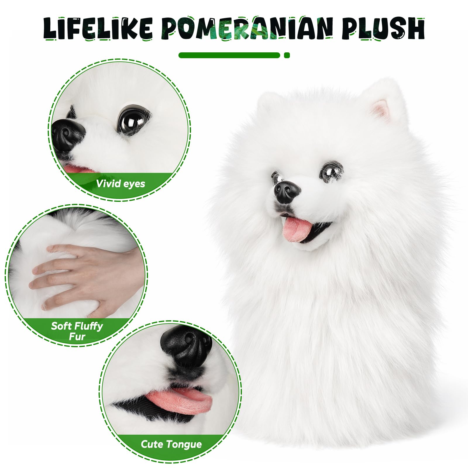 Craftsman Golf Funda realista para palo de golf de perro Pomerania blanco para maderas y conductor