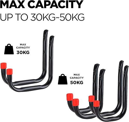 Miniatura 3 de CARTMAN Ganchos de almacenamiento de garaje, ganchos de escalera resistentes, ganchos de pared de garaje para uso en interiores y exteriores, para