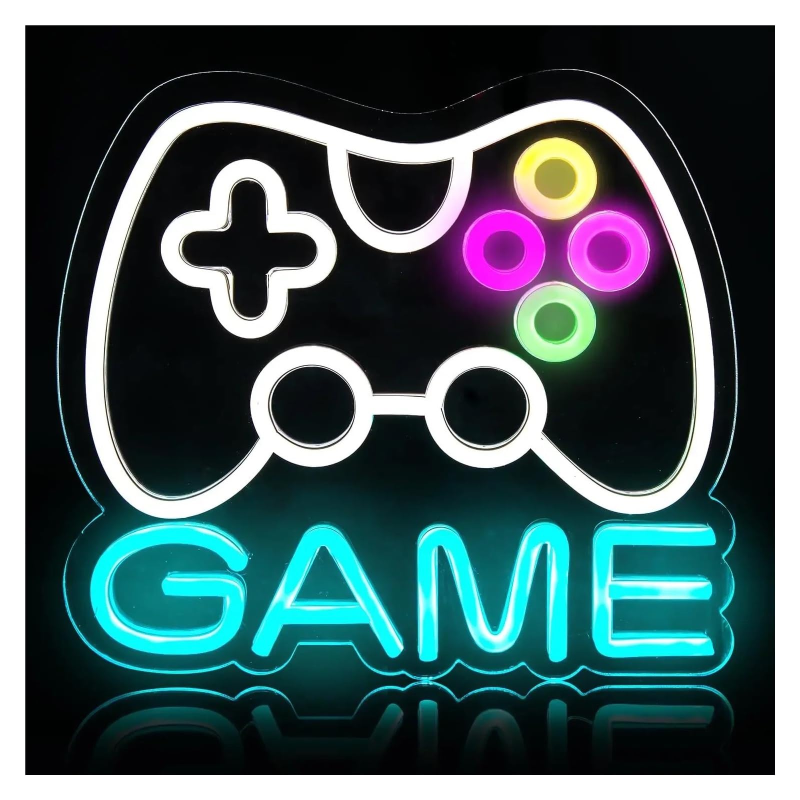 LEMST Signs Lamp Dimmable Neon Signs Wall Decorations Gamepad Controller Shape Lights Game Room Decor Cool Teen Gamer 25cmх28.5cm