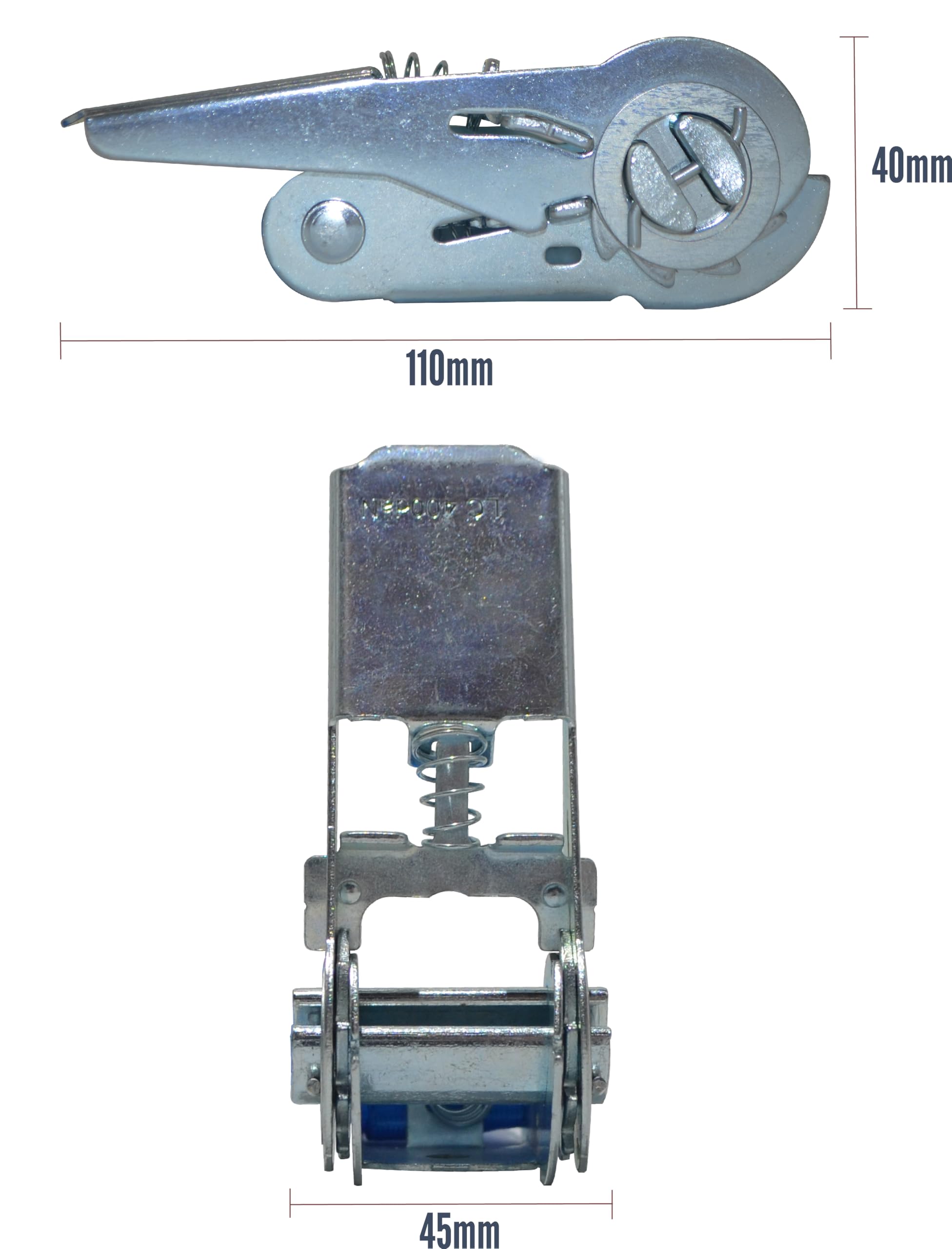 Cinghie a Cricchetto con Ganci 25mm 5m LC 400kg/800kg, Chiusara a Strappo e Borsa. Cinghie di Fissaggio per Portamoto o quad, Rimorchi, Ancoraggio Tramite Anello di Fissaggio. [x4] EN12195-2 Sturdlink