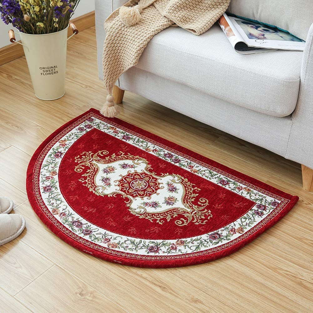 Paillasson Demi-Lune Lavable en Machine Doux Antidérapant Salle de Bain Intérieur sous Tapis de Porte, 4 Styles, 2 Tailles (Couleur : B, Taille : 50X80cm)