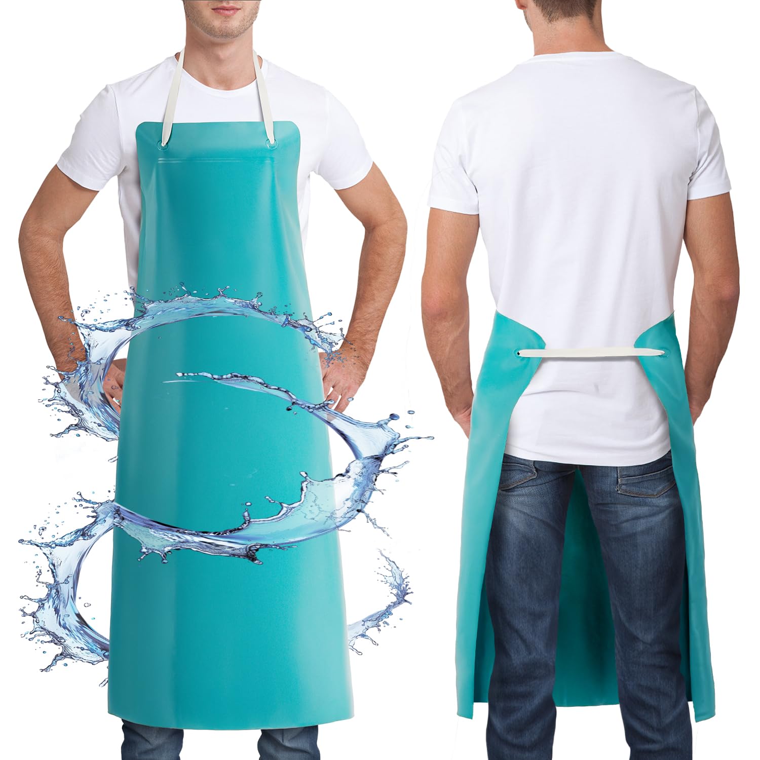 AMAKONNA Waterproof Rubber Apron,Heavy Duty Oil&Chemical Resistant Waterproof Work Aprons,Apron for Women Men Heavy Duty Work Apron