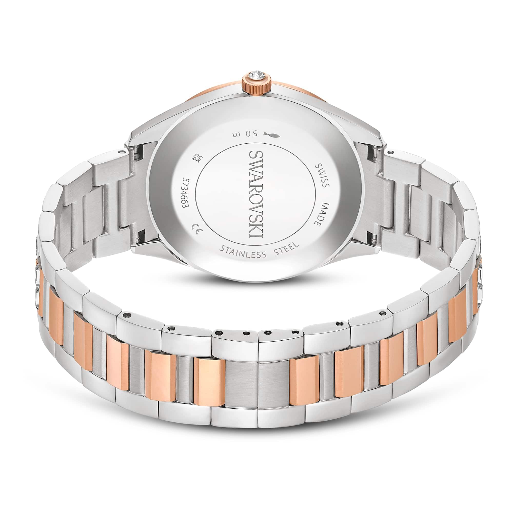 Swarovski Matrix Kollektion Date Uhr, Swiss Made, Metal Armband