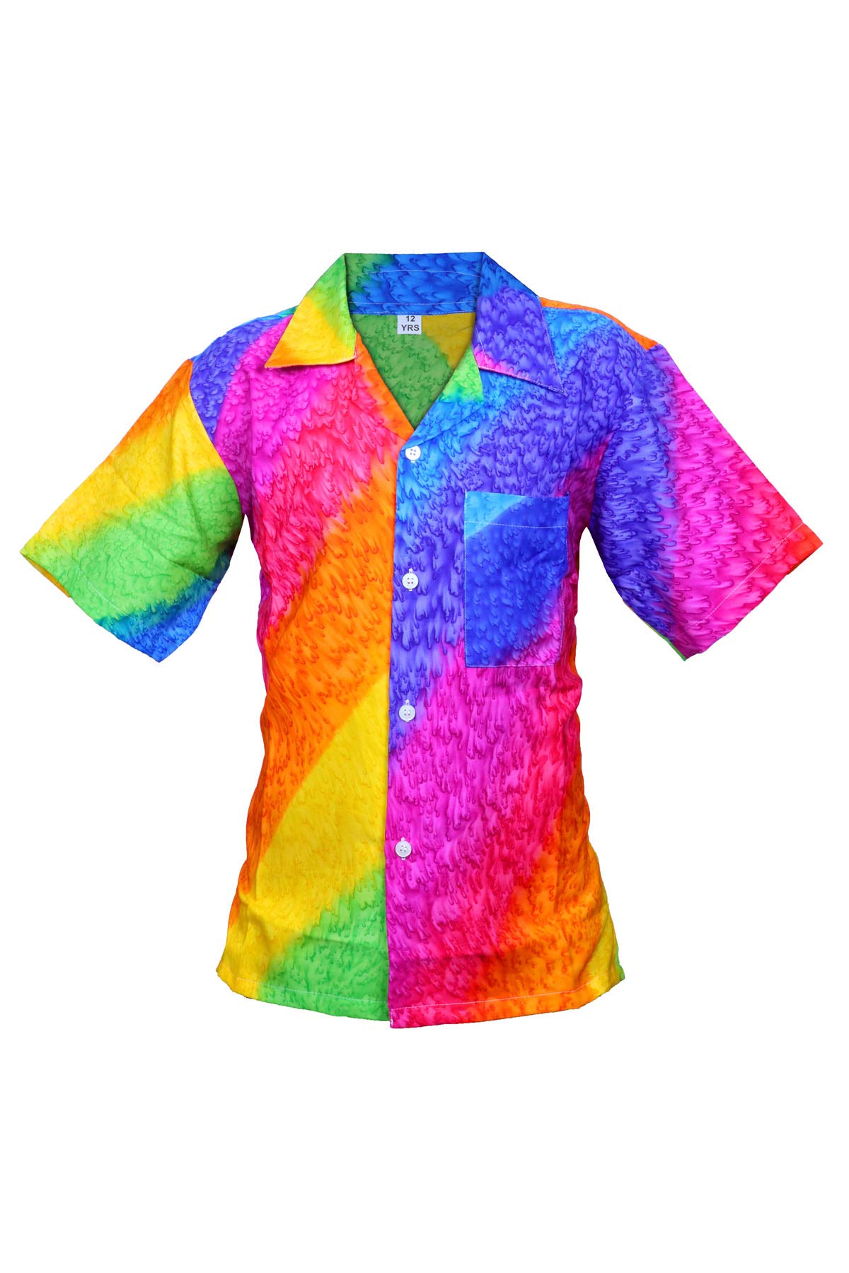 KIKLO Mens Hawaiian STAG Beach Hawaii Aloha Party Summer Holiday Fancy Shirt Rainbow (Rainbow, XL)