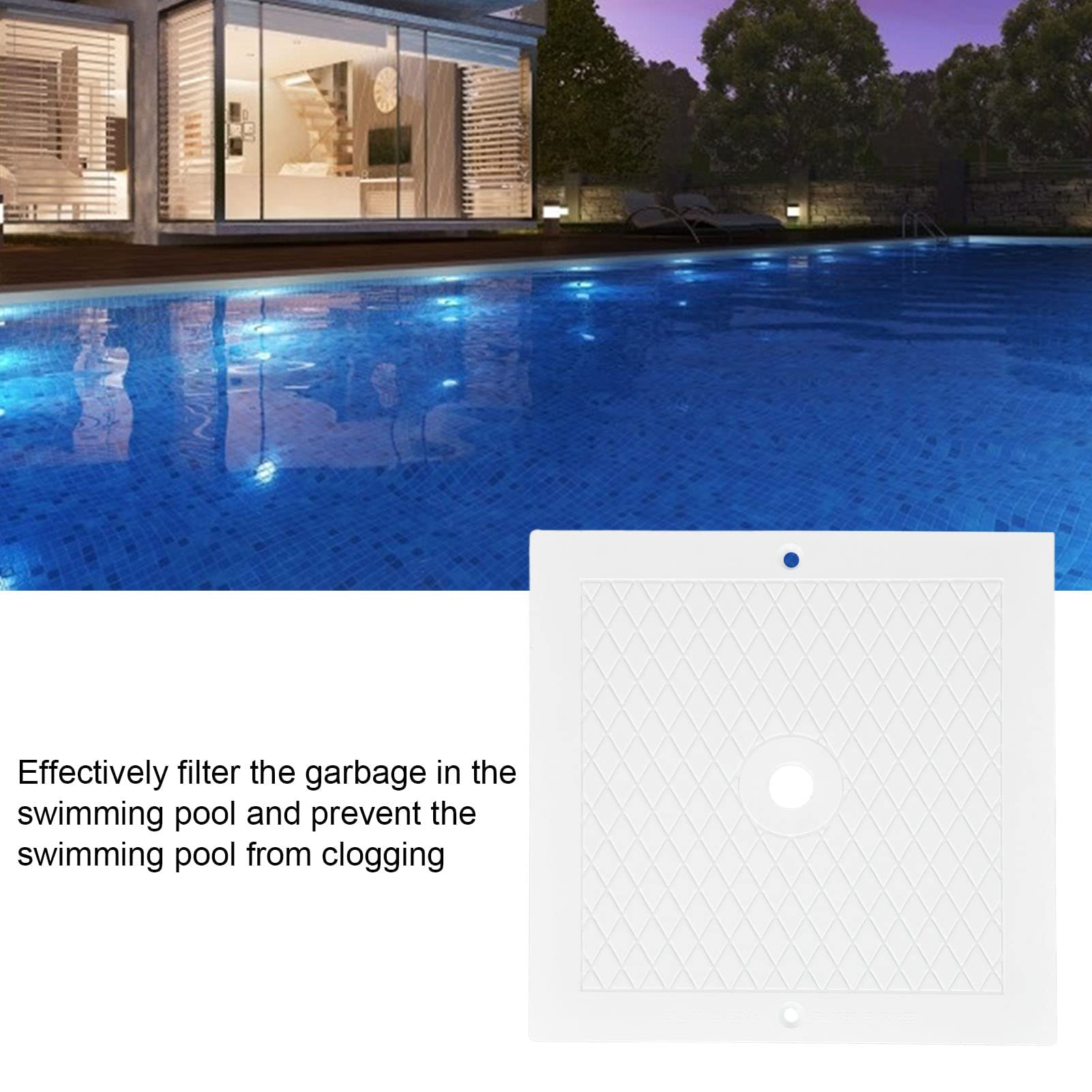 Pool Skimmerdeckel ø 25,5cm Quadratischer Skimmer Abdeckung Skimmerplatte für Schwimmbäder SPA (2 Stück)