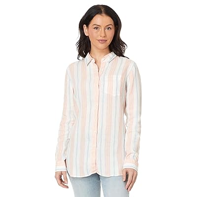 L.L.Bean Premium Washable Linen Shirt Tunic Stripe Women