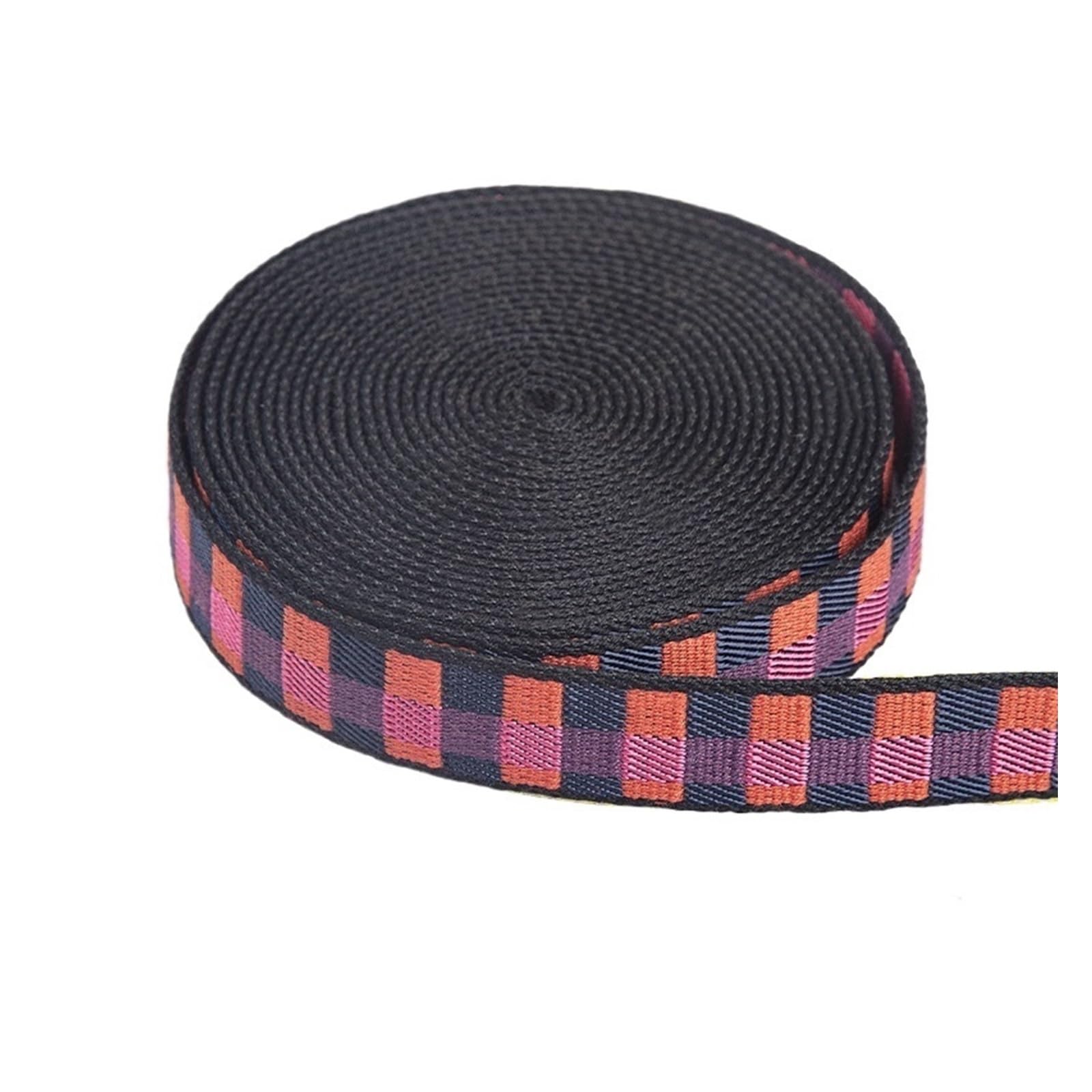 Besticktes Band, Jacquard-Baumwoll-Polyester-Band, Gurtband Taschen/Gürtel, 1/2 Zoll(1 Inch Rose Purple)