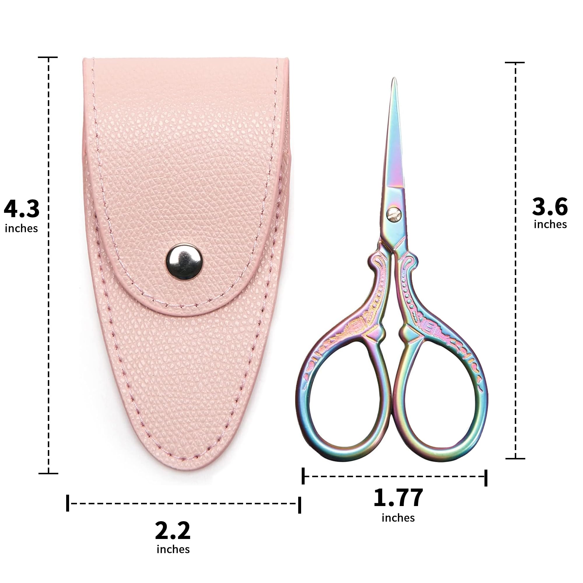 3.6-Inch Small Precision Scissors | Sewing & Craft Scissors With Leather Sheath | Stainless Steel Sharp Shears - View #10