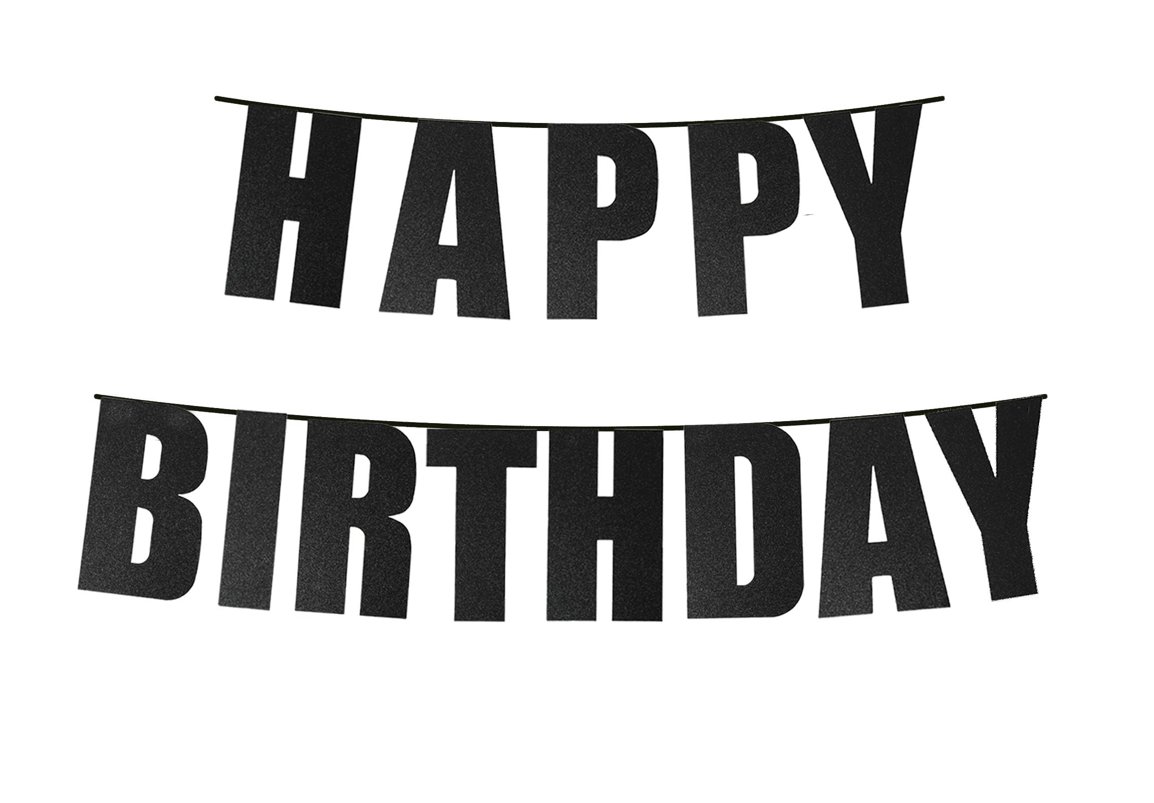 Black Birthday Banner Party Decorations for Women Men Birthday Supplies