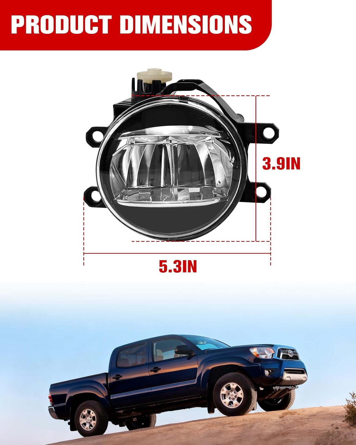 Front LED Fog Lights for 2014-2022 Toyota 4Runner / Corolla/Highlander / RAV4 / Tacoma/Tundra, 2010-2012 Lexus LX570 / CT200H / GS450H, Bumper Driving Fog Lamp, 2PCS