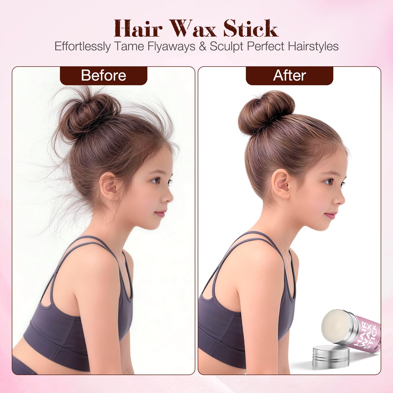 Komplettes Haarknotenformer-Set – inklusive Donut-Duttformer, starkem Haarwachsstift, Haarnadeln und Stylingkamm – einfacher DIY-Salon, perfekter Dutt für Kinder, Frauen, Hochzeit, Party, den
