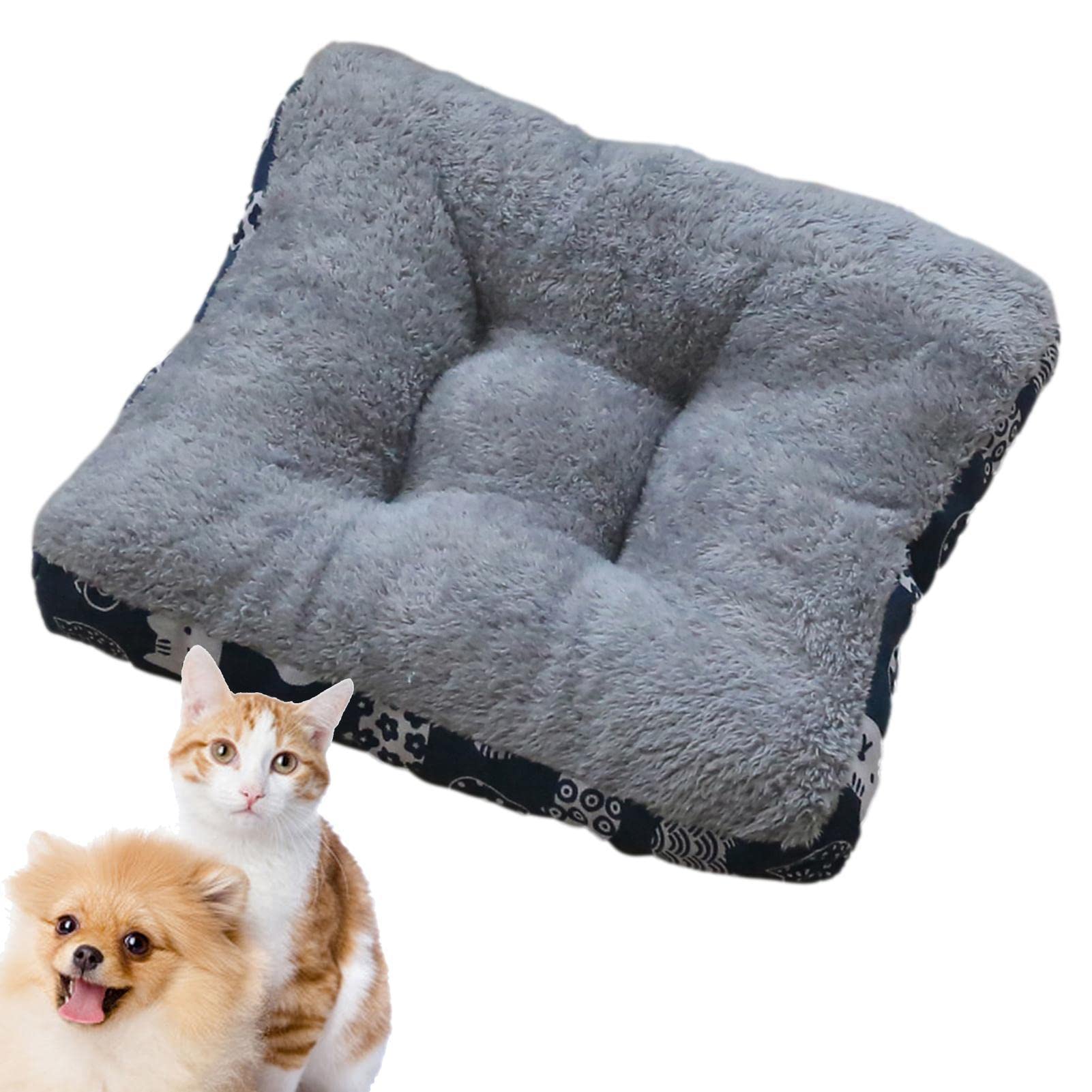 Fowybe Cat Beds for Indoor Cats,Washable Dog Cushion Pet Bed with Non Slip Bottom | Winter Dog Sleeping Mats for Living Room, Bedroom, Study