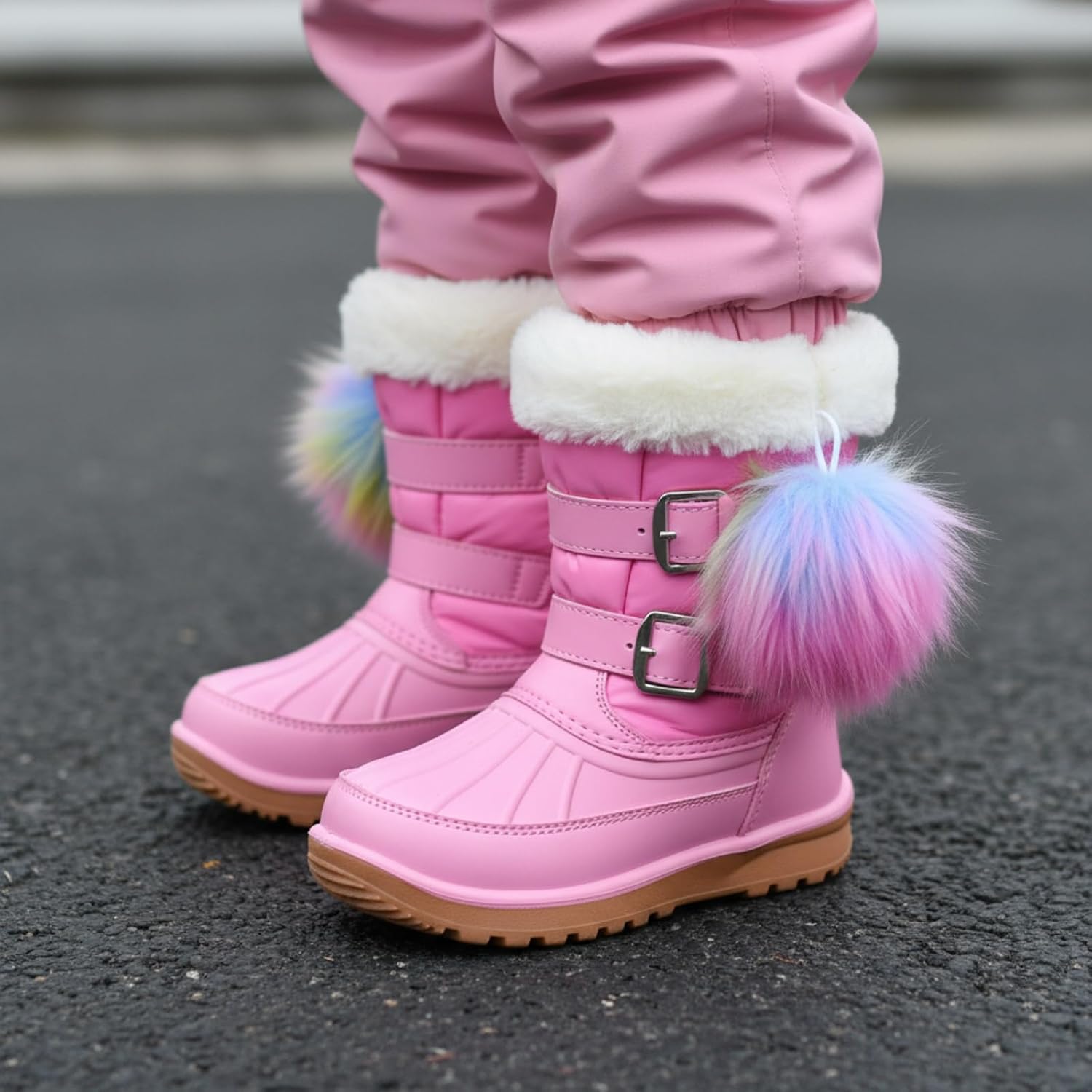 Tatuo 16 Pcs Faux Fur Pom Poms for Hat 4 Inches Large Fluffy Pom Balls for Craft Knitting Beanie Shoe Scarf Bag Pompom Valentine Keychain Charm Winter DIY Accessory (Colorful) - Image 5