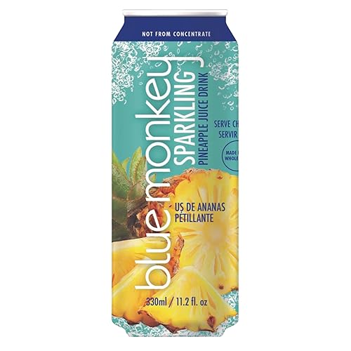 Miniatura 15 de Blue Monkey Jugo de fruta espumoso – Jugo de fruta real, sin azúcar añadido, todo natural, ligeramente carbonatado, certificado Halal, alternativa