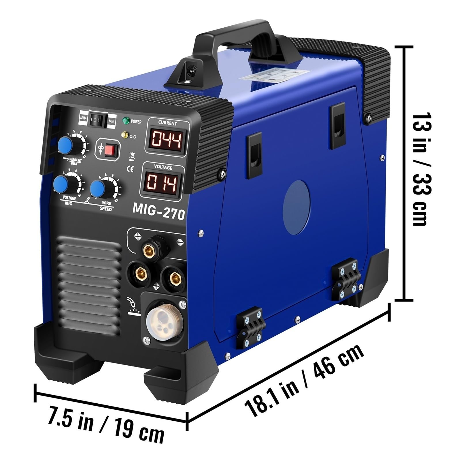 Saldatrice MIG Combo 3 in 1 160 A 250 A 270 A MMA TIG IGBT DC Inverter portatile con alimentazione a filo animato, saldatrice a gas Per uso fai da te(MIG-270A)