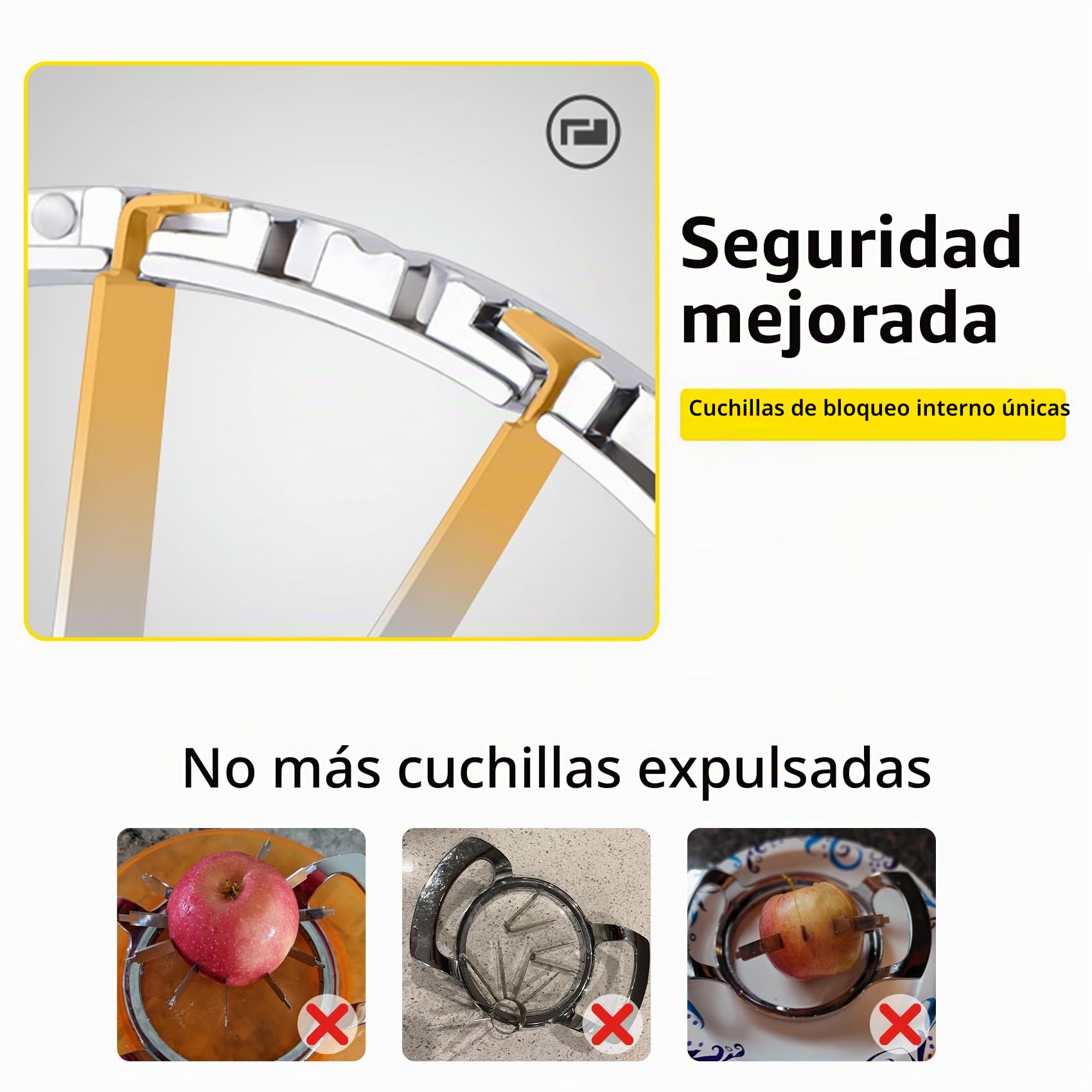Cortador de manzanas de 12 cm, Vaciador de Manzana extragrande de 12 cuchillas, Pelador de Manzanas de acero inoxidable resistente con sistema de cuchillas de seguridad actualizado