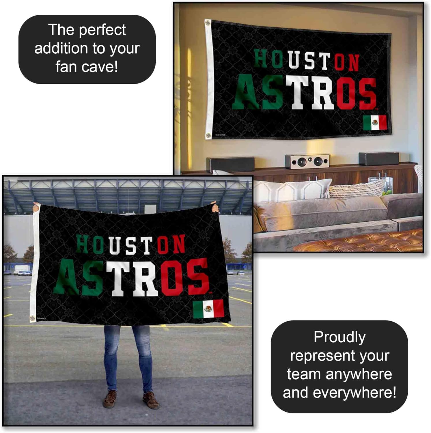 Houston Astros Mexico Mexican Colors 3x5 Foot Grommet Banner Flag - Image 5